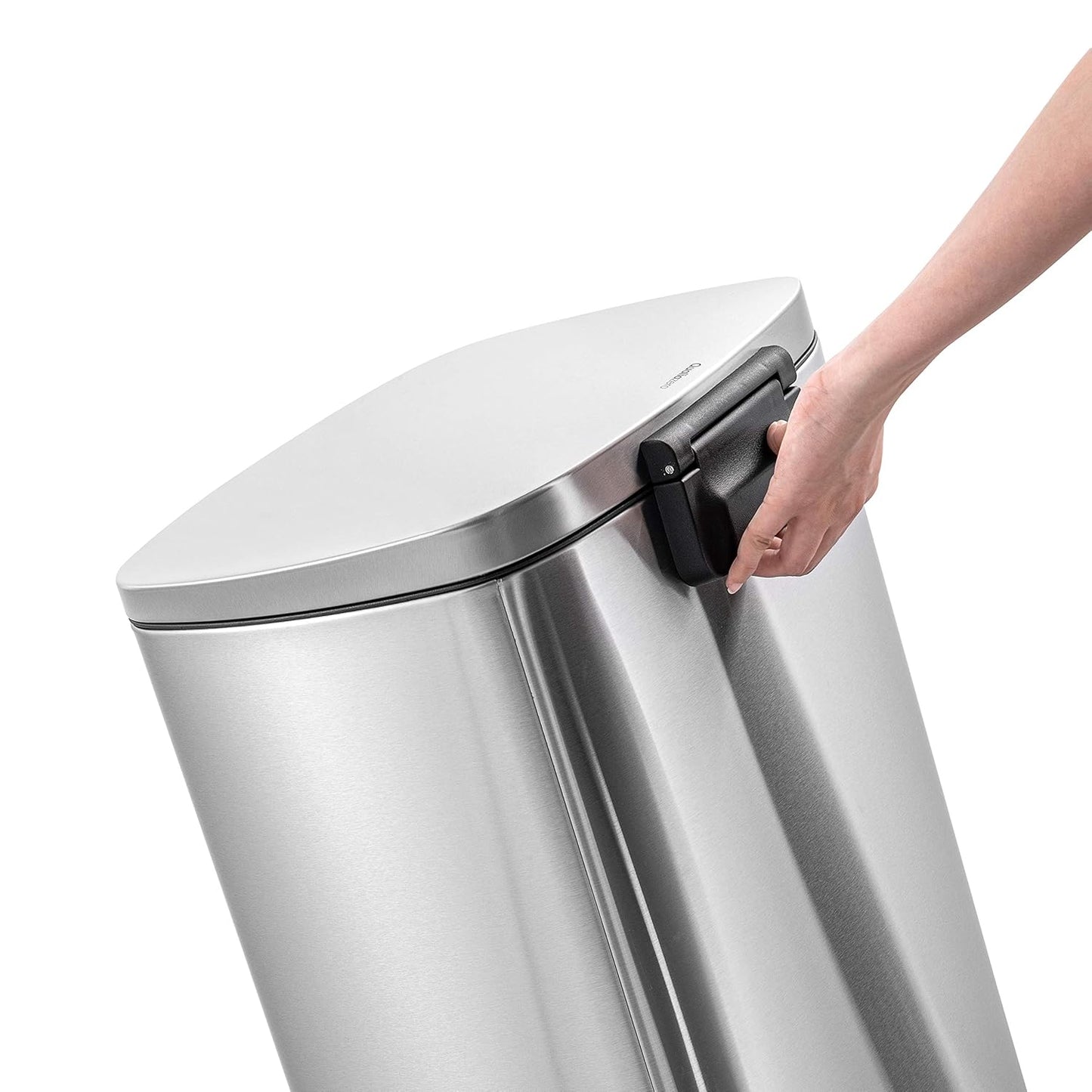 QUALIAZERO 50L/13Gal Heavy Duty Hands-Free Stainless Steel Commercial/Kitchen Step Trash Can