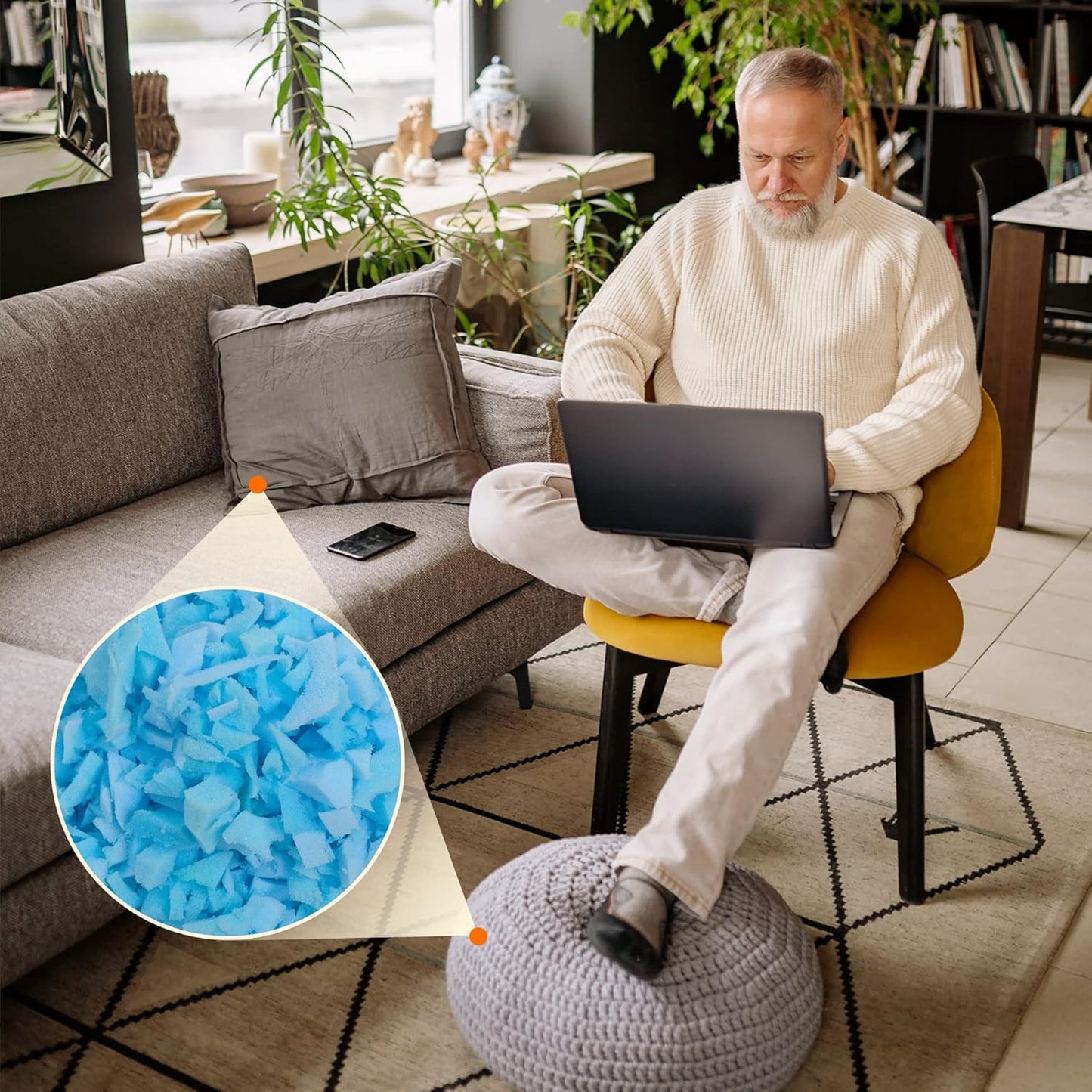 Bean Bag Filler Shredded Memory Foam Filling 10 Pounds, Pillow Stuffing Bean Bag Refill Material for Pouf Ottoman Couch Cushion Dog Bed Stuffed Animals and Art Crafts - Blue - Retail $35