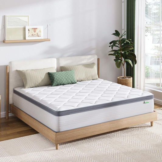 NEW - Novilla FULL Size Mattress, 12 Inch Hybrid Mattress Full with Comfort Foam, Innerspring Full Size Mattress in a Box, Mattress Full Size Bed for Pressure & Pain Relief, Medium Firm Feel - Retail $184