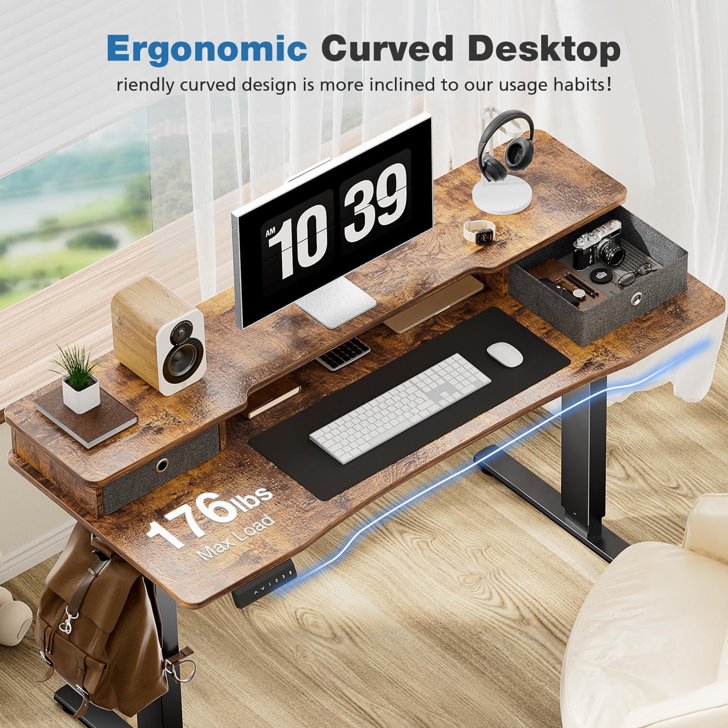 NEW - DUMOS 48 Inch Adjustable Height Computer Workstation