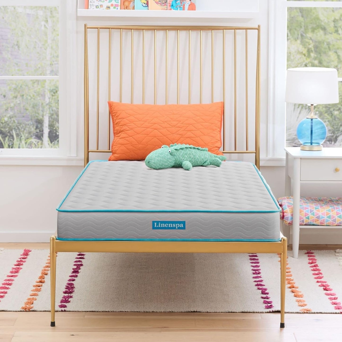 NEW - Linenspa TWIN 6 Inch Mattress - Firm Feel - Bonnell Spring with Foam Layer - Mattress in a Box - Youth or Kids Bed - Guest Bedroom - Durable and Breathable Support - Retail $99
