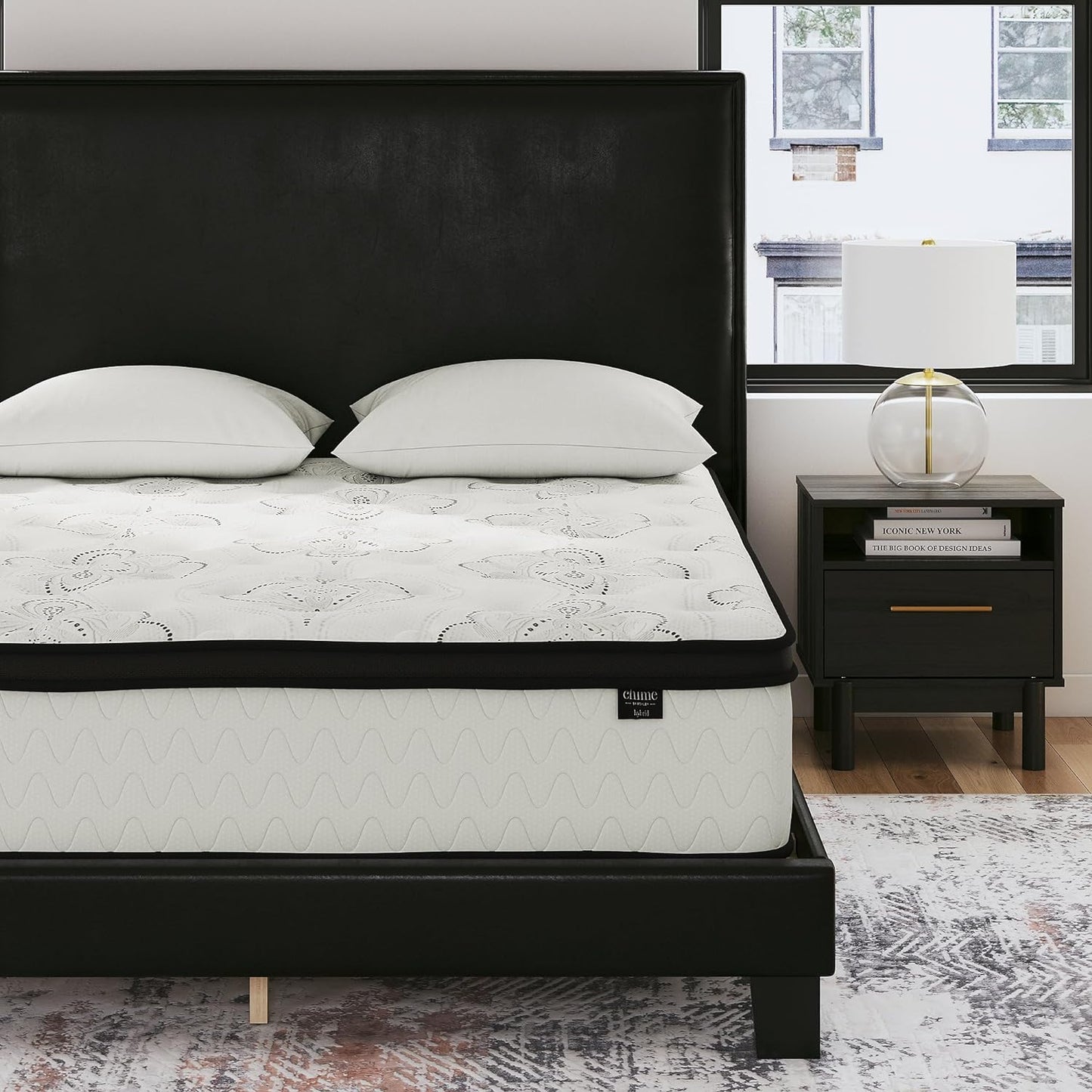 NEW - Signature Design 12 Inch KING by Ashley Chime Medium Firm Hybrid Mattress with Cooling Gel Memory Foam - Retail $479