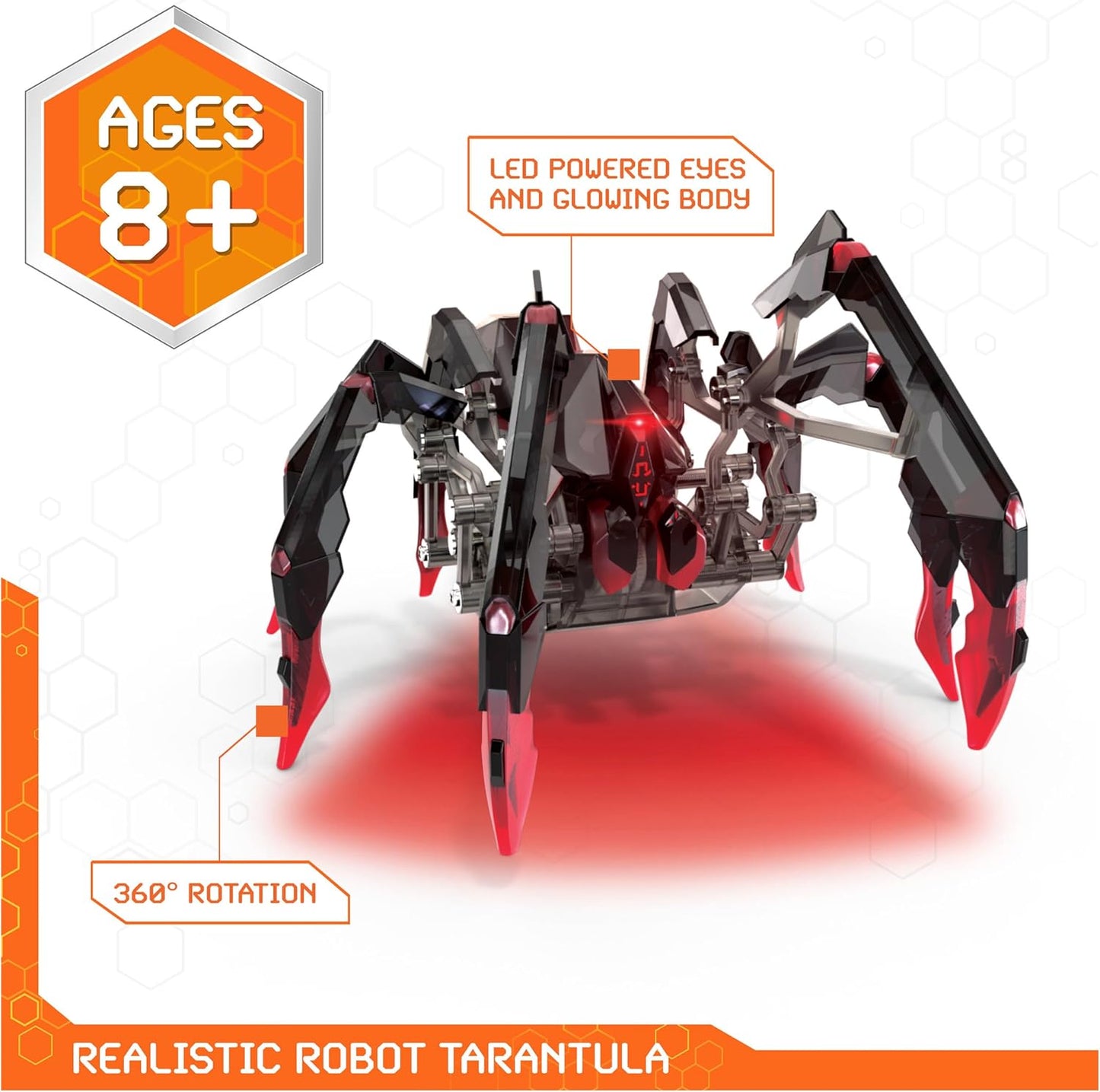 HEX BOTS Remote Control Tarantula, Rechargeable Robot Spider Toys for Kids, Adjustable Robotic Tarantula Spider, Robot Toys for Boys & Girls Ages 6 & Up
