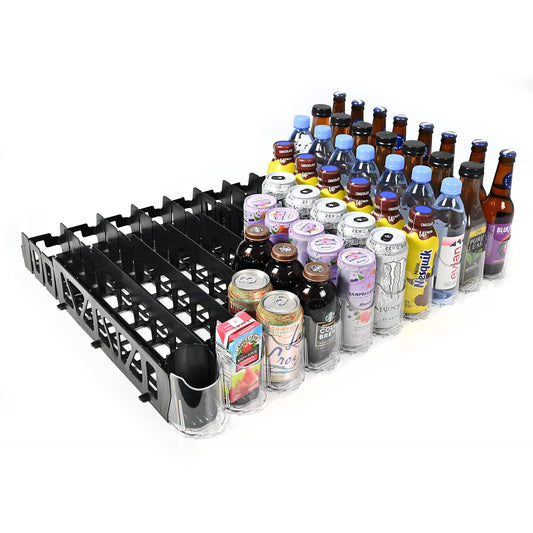 Display Technologies Visi-FAST Spring Push Drink Dispenser, Refrigerator Organizers and Storage for 12/16 oz Beverages, Bottles, and Cans, Drink Dispenser for Fridge, Commercial and Home, (Pack of 2)