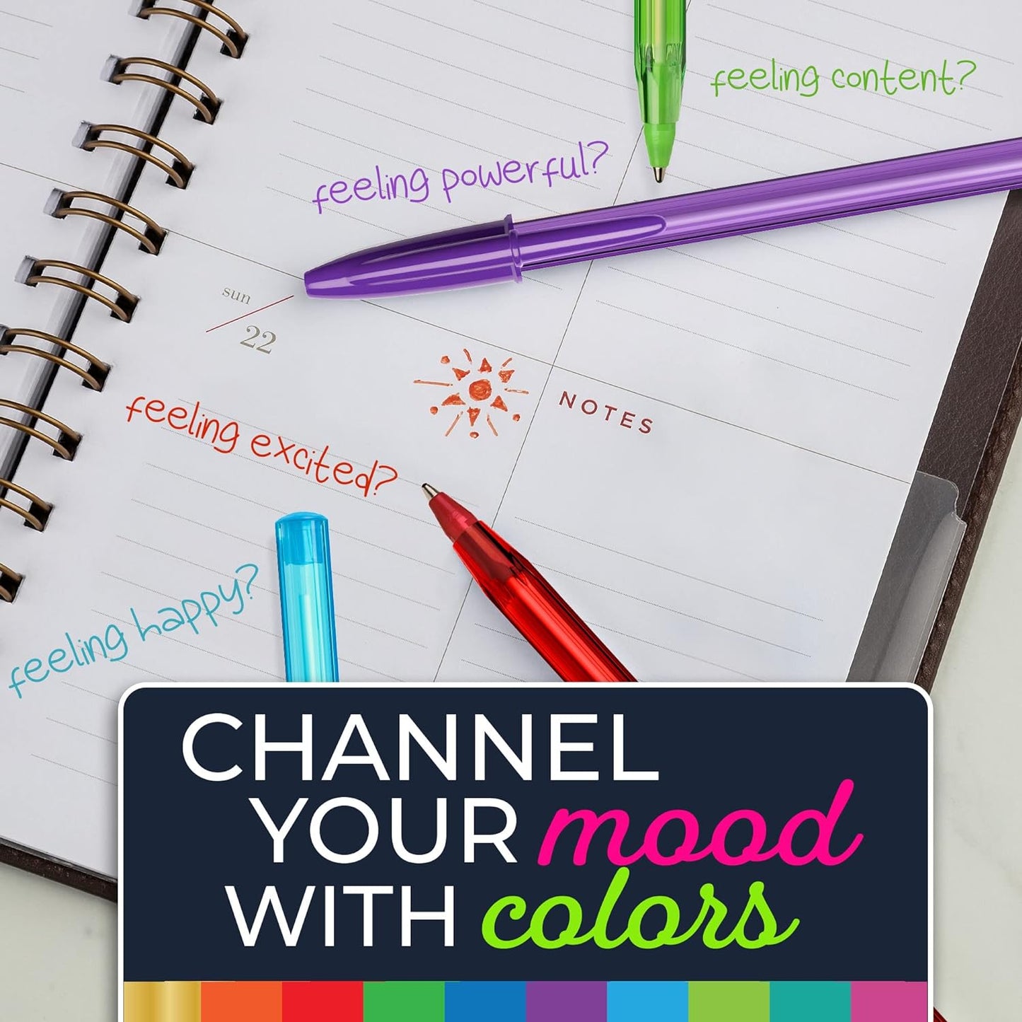 BIC Color Cues Pen Set, 60-Count Pack, Assorted Colors, Fun Color Pens for School Supplies, Includes BIC Cristal Xtra Smooth Ballpoint Pens