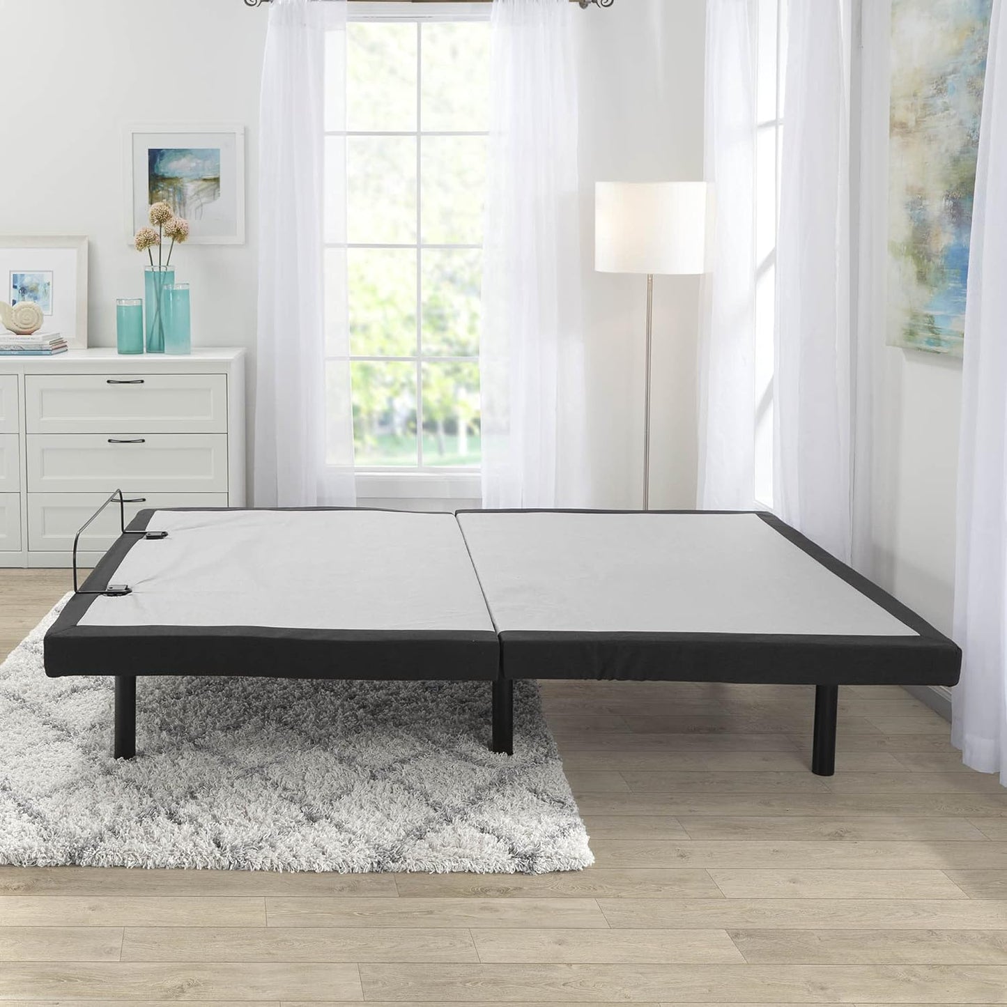 Nestl Adjustable Bed Frame, Adjustable Massage Bed Frame with Wireless Remote, Adjustable Bed Base Head & Foot Massage, Fast & Easy Assembly, USB Ports, LED Light, King Size Bed Frame - Retail $934