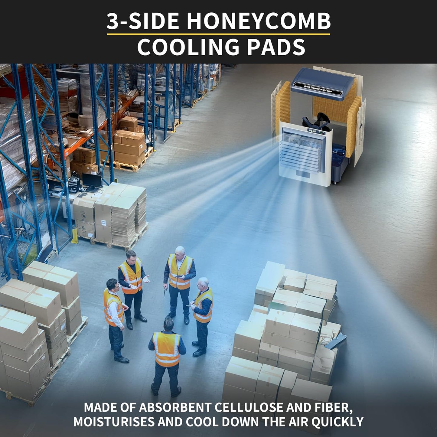 Lightly Used w/ DMG - Swamp Cooler, 4800CFM Portable Evaporative Air Cooler with Continuous Auto Fill, Commercial Use, 41 Inch - Retail $350