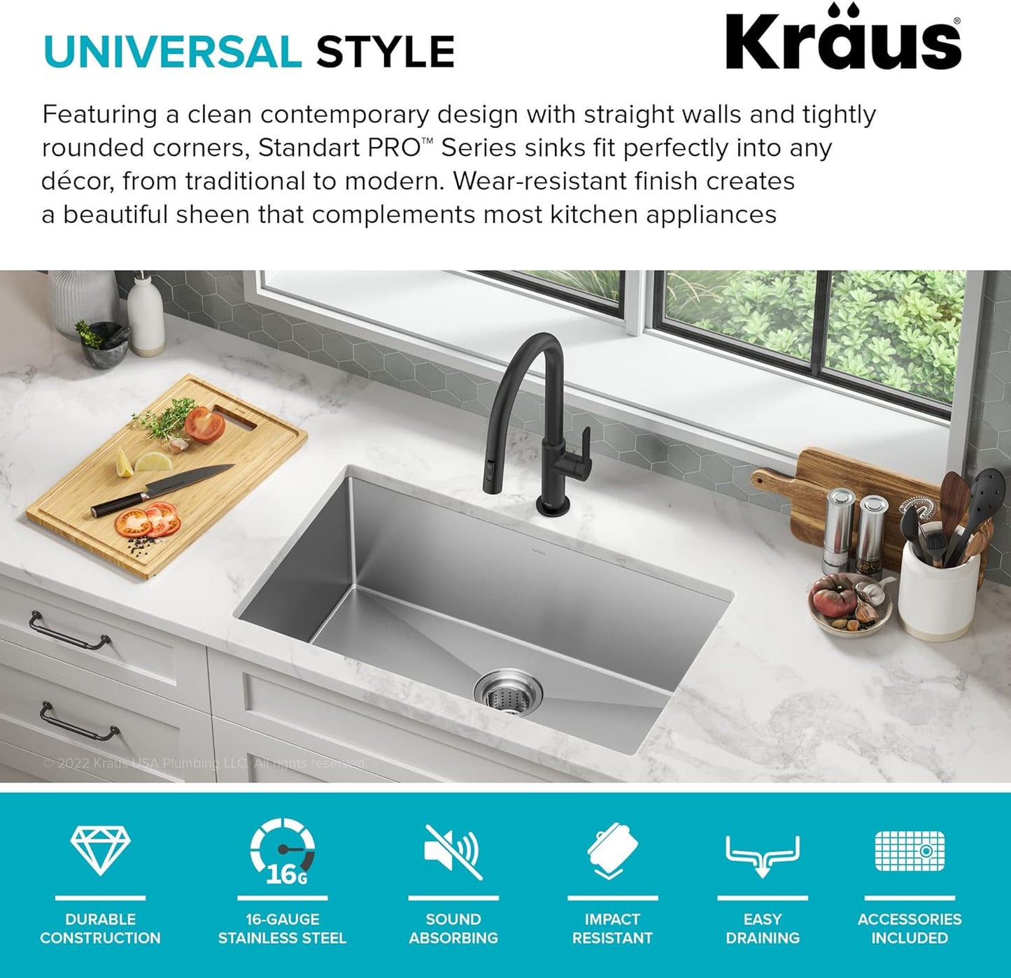 NEW - Kraus KHU100-30 Kitchen Sink, 30 Inch, Stainless Steel - Retail $289