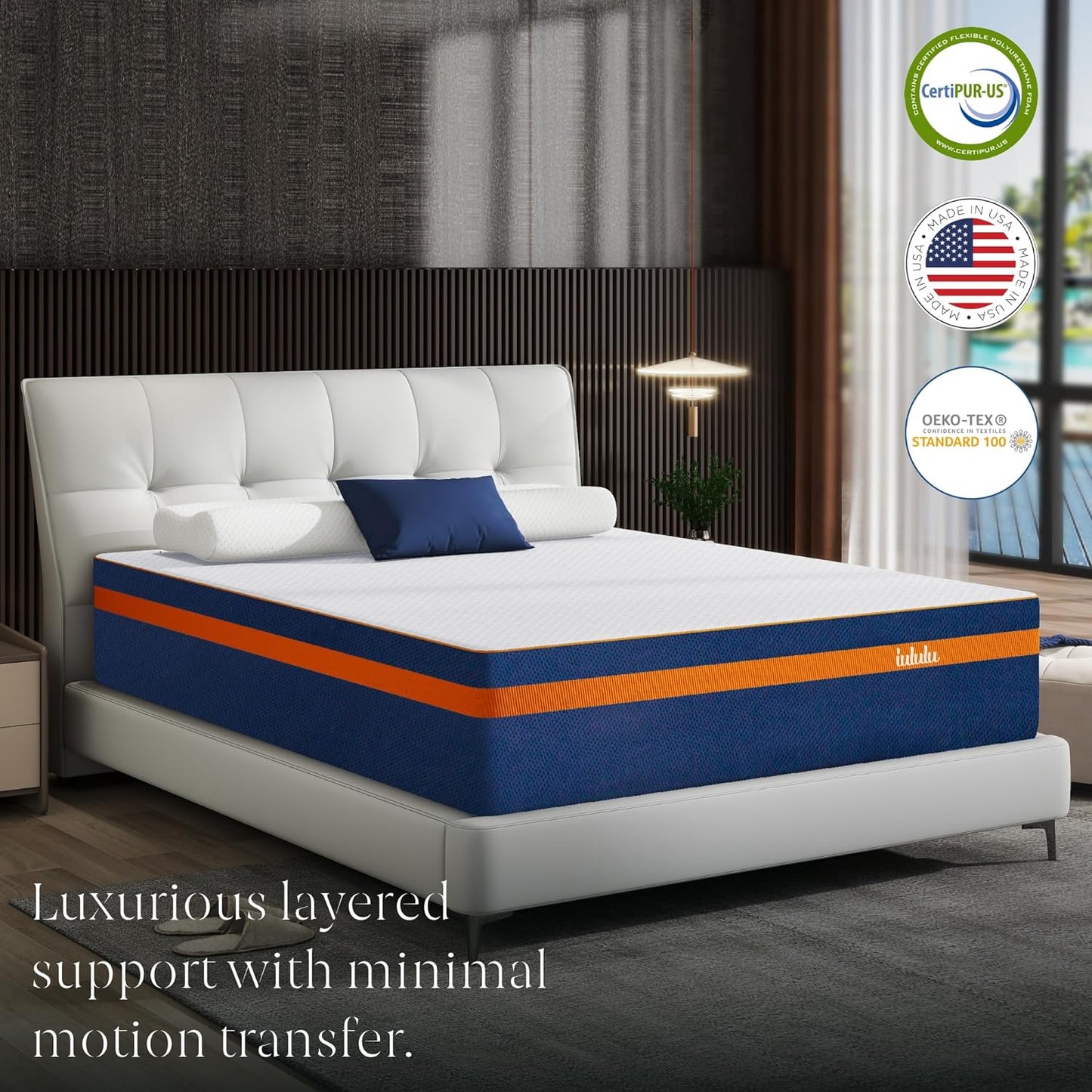 NEW - IULULU King Size Mattress, 14 Inch King Memory Foam Mattress - Luxury 6 Premium Pressure Relieving Layers for Back Pain, Cooling Gel Mattress in a Box with Bamboo Charcoal Foam, CertiPUR-US Certified - Retail $408