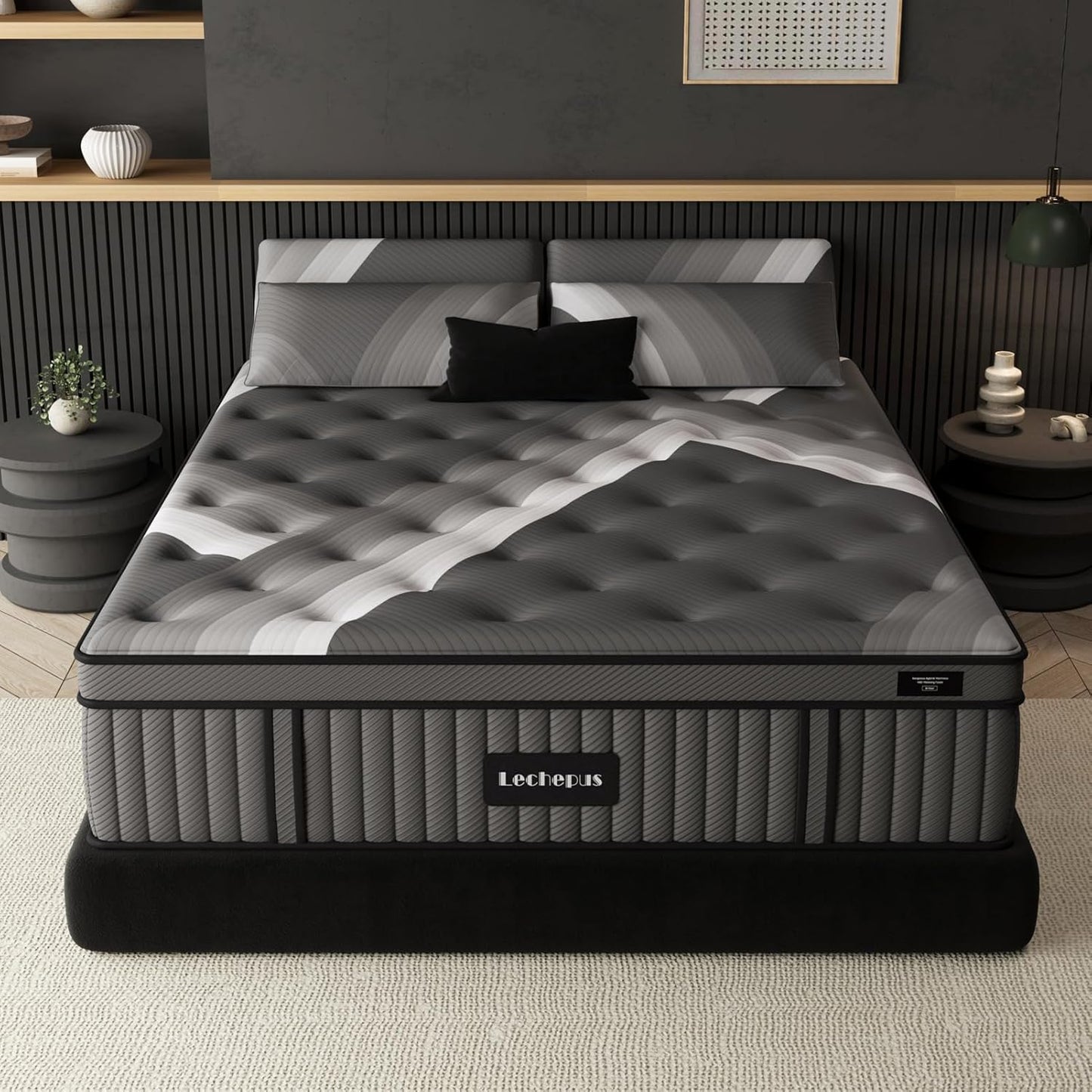 NEW - Lechepus QUEEN 14Inch Mattress in Box, Plush Memory Foam Queen Size Hybrid Mattress Sleep Presssure Relief, 5-Zone Individual Pocket Spring Mattresses, CertiPUR-US Certified None of Fiberglass - Retail $576