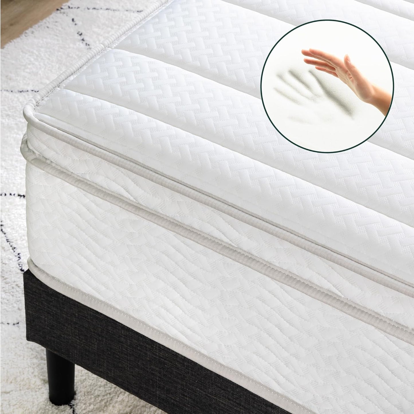 NEW - Zinus 12 Inch QUEEN Foam and Spring Hybrid Mattress [New Version], Queen, Fiberglass Free, Medium Firmness, Durable Support, Certified Safe Foams & Fabric, Mattress in A Box - Retail $200