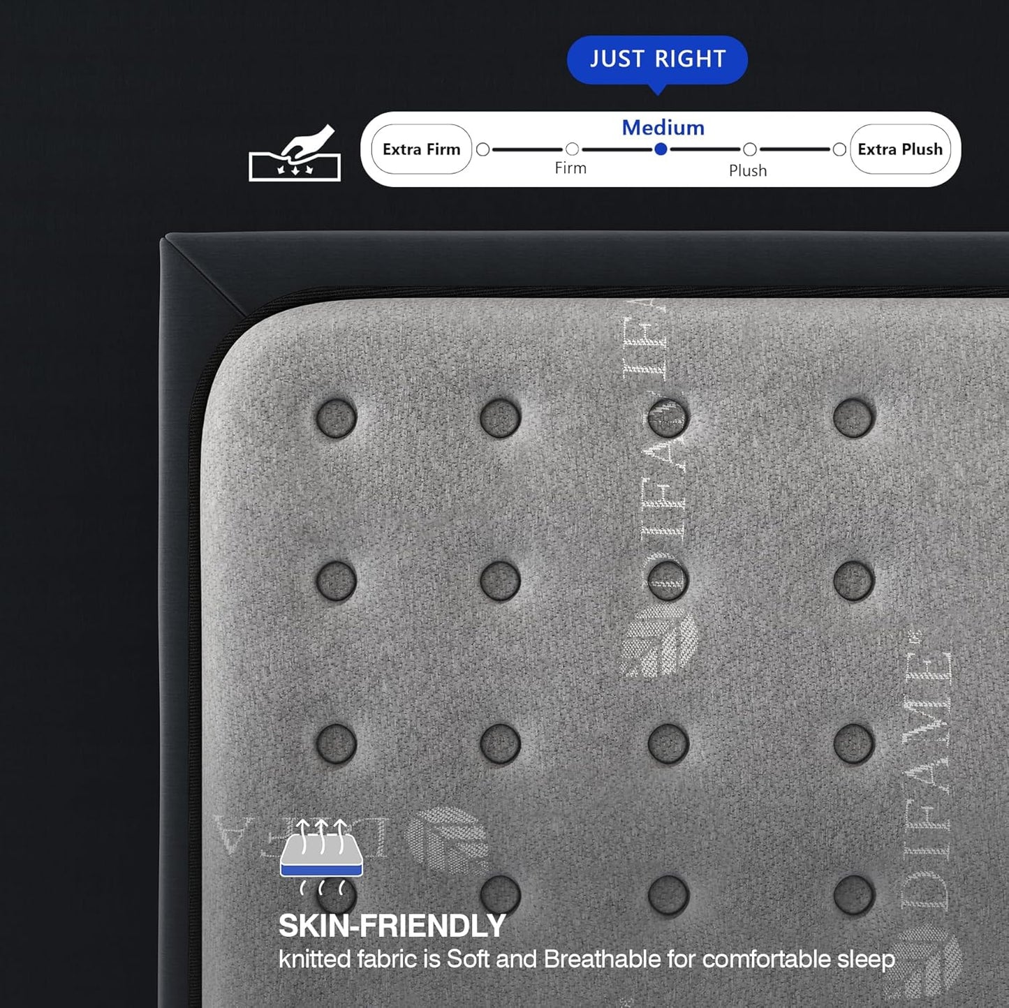 NEW - DIFAME KING 14 Inch Mattress, Hybrid Mattres, Upgraded Strengthen Individually Pocket Spring for Motion Isolation, Pressure Relief, Edge Support, Medium Firm - Retail $460