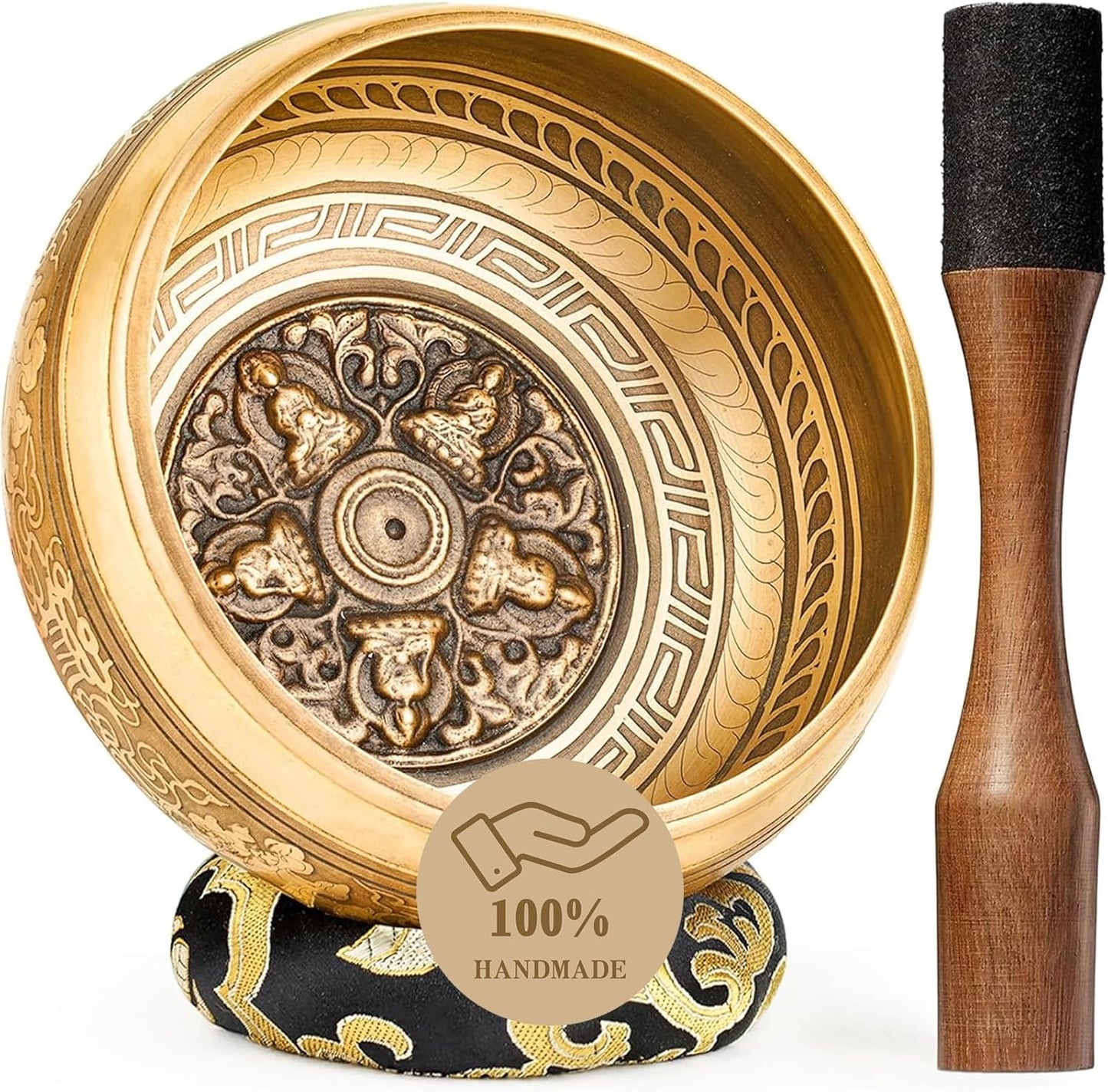 Tibetan Singing Bowls, Authentic Meditation Sound Bowls Handcrafted in Nepal for Yoga, Chakra Healing, Mindfulness, Self Care Spiritual Gifts