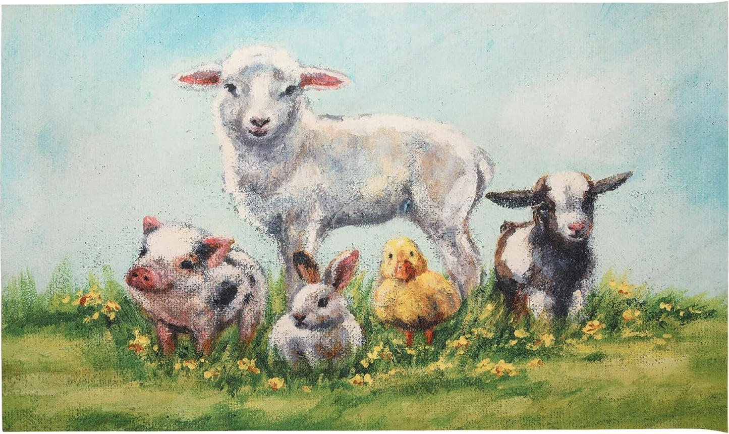 NEW - Primitives by Kathy Young Farm Friends Mat - Retail $26