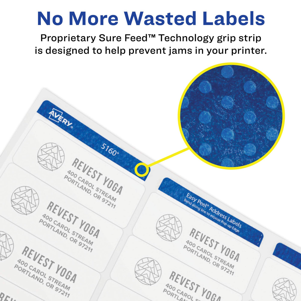 Avery® Round Printable Labels, 2.5" Diameter, Matte White, Sure Feed® Technology, Laser & Inkjet Compatible, 300 Blank Labels Total, Great for Branding, Packages, School Supplies, and More (5294)