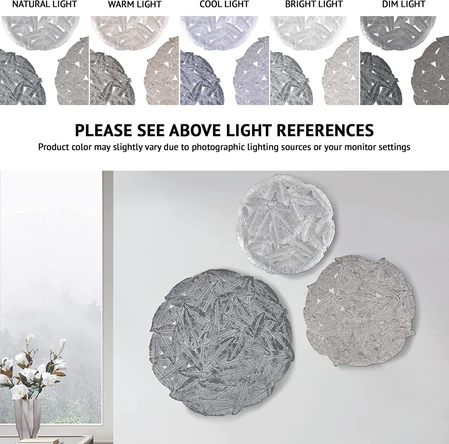 Madison Park Wall Art Living Room Metal Decor - Home Accent Modern Kitchen Dining Decoration, Ready to Hang Panel for Bedroom, Multi-Sizes, Rossi Grey 3 Piece - Retail $54