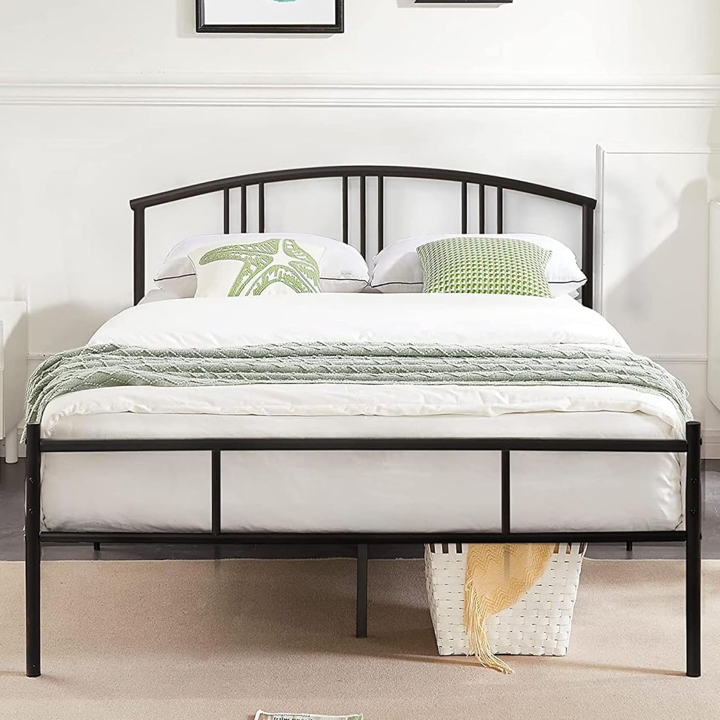 NEW - VECELO FULL 14 inch Full Size Bed Frame Metal Platform Mattress Foundation with headboard Footboard Steel Slat Support/No Box Spring Needed/Easy Assembly - Retail $69
