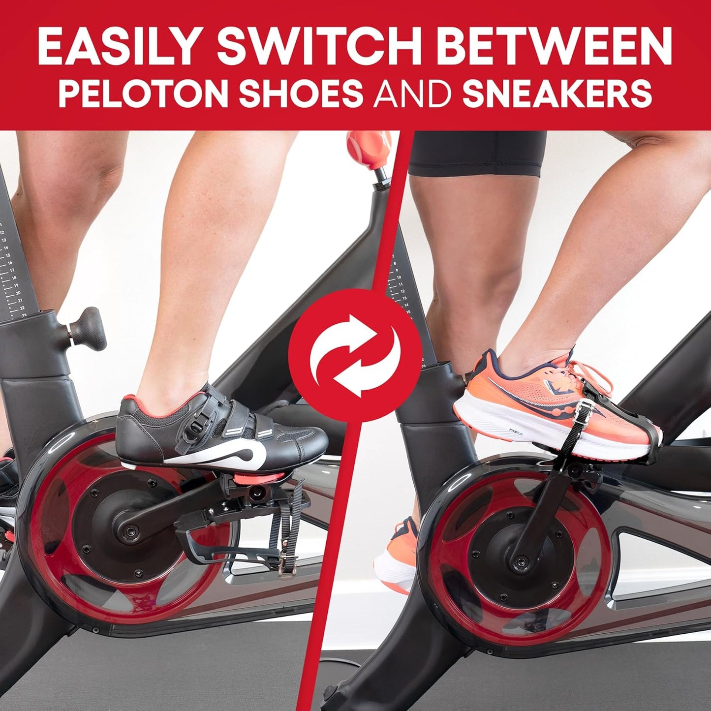 Dual Function Toe Cages for Peloton Bike - Convert Peloton Pedals to Two Sided Toe Cages - Ride with Sneakers or Peloton Shoes - Accessory for Peloton Bike - Fits All Peloton Bikes