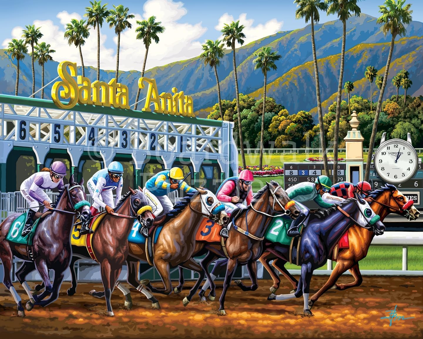 Boardwalk Puzzles Horse Race, 500 Piece Jigsaw Puzzle for Adults, Made in USA - Retail $25