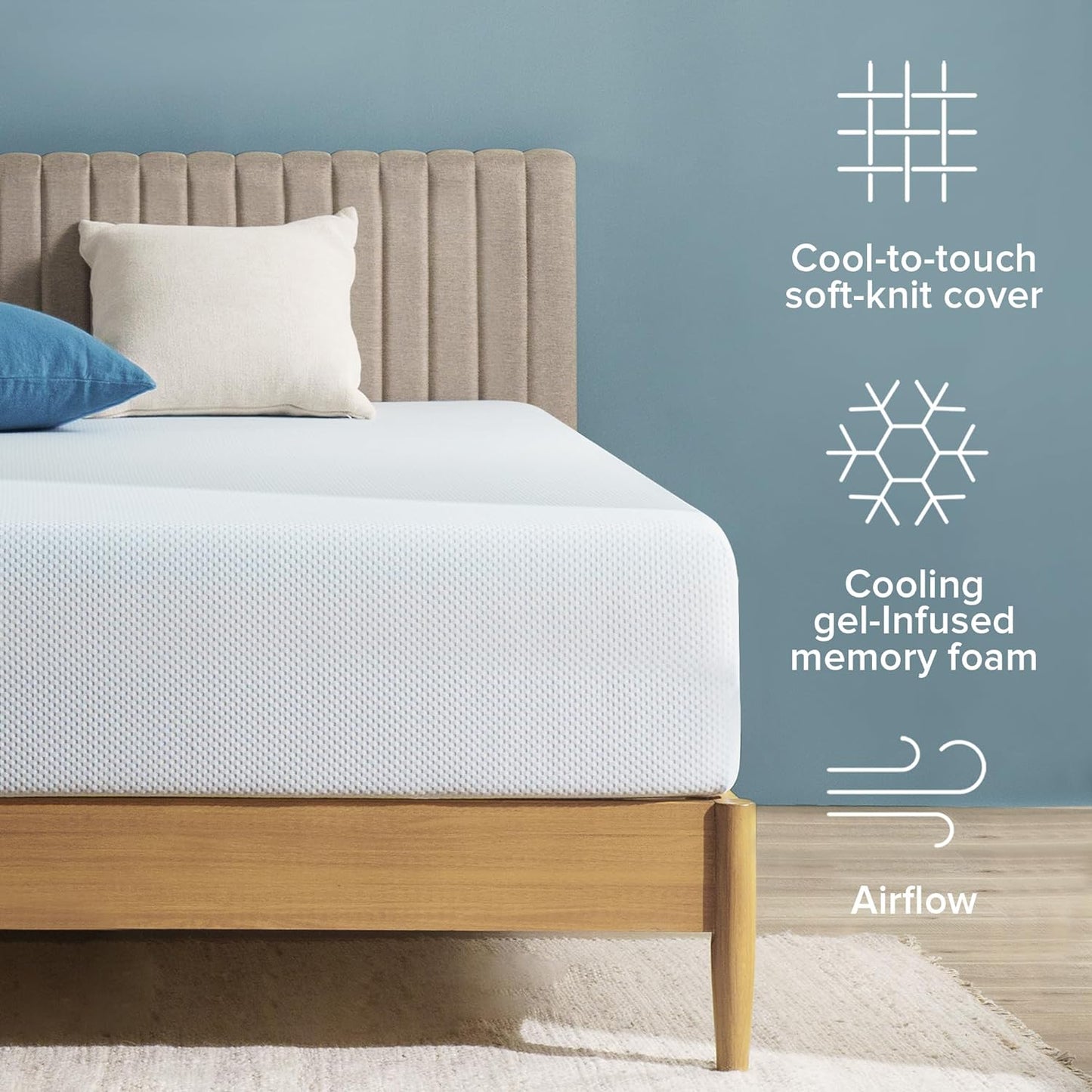 NEW - Zinus Queen 10 Inch Green Tea Cooling Memory Foam Mattress Queen, Fiberglass Free, Medium Firmness, Cooling Gel Foam, Certified Safe Foams & Fabric, Mattress in A Box - Retail $219