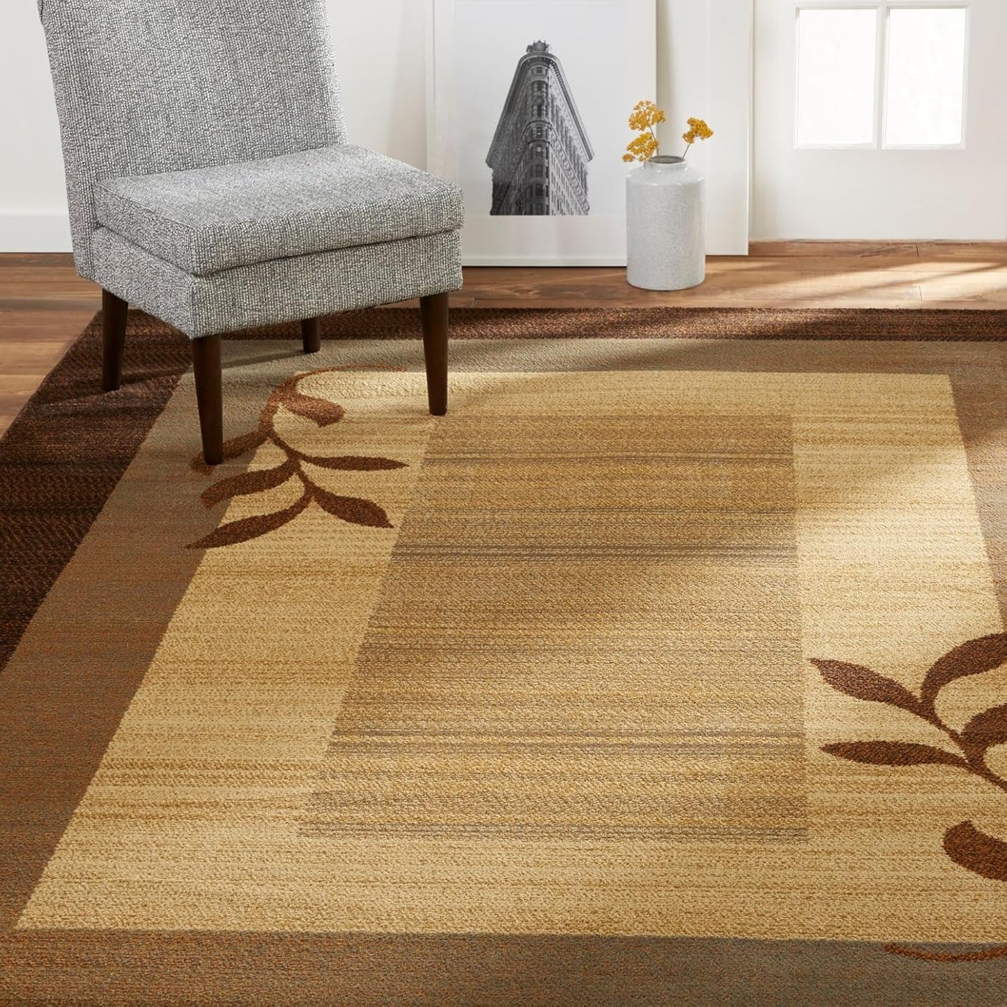 NEW - Home Dynamix Royalty Clover Modern Area Rug, Brown Multi, 5'2"x7'2" Rectangle - Retail $88