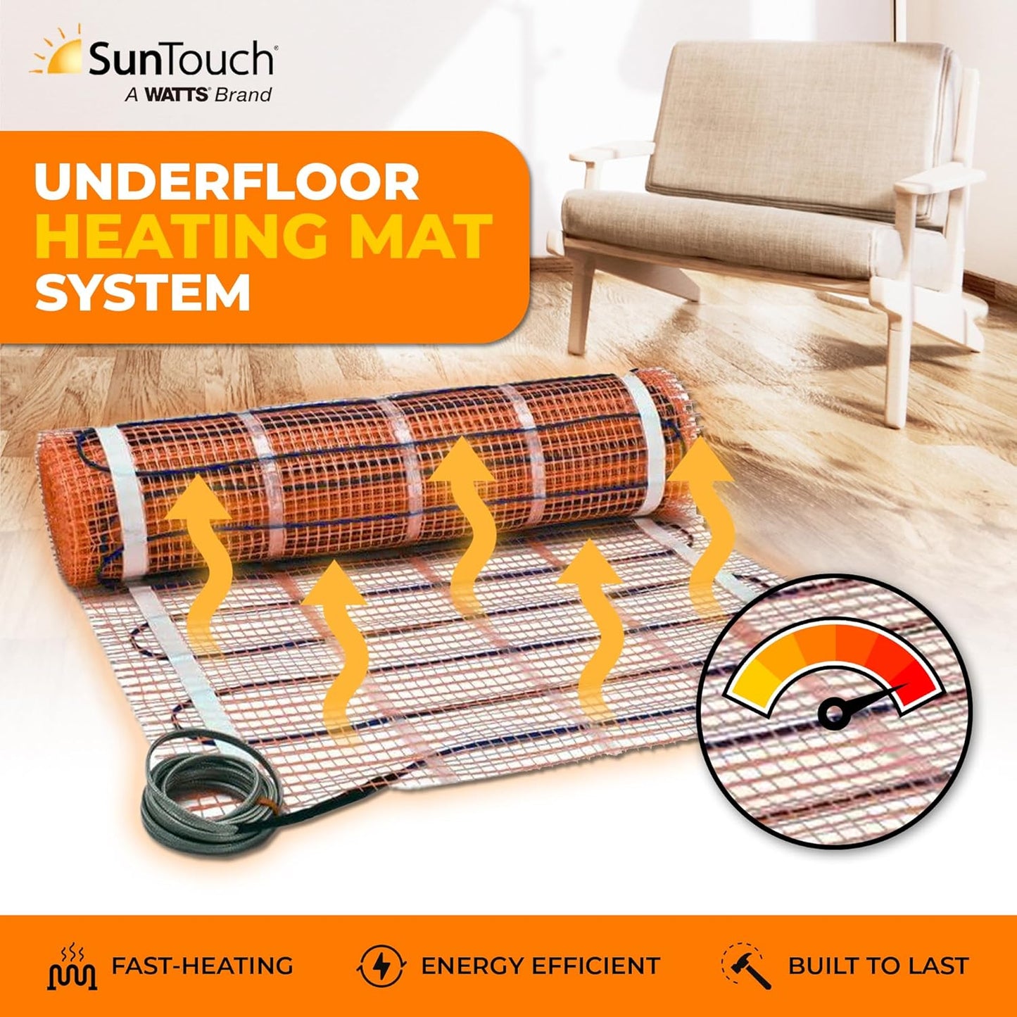 NEW - SunTouch TapeMat Electric Under Floor Heating Mat for 120V, Orange, 2.0' x 10.0' (20 Sq. Ft.) - Retail $327