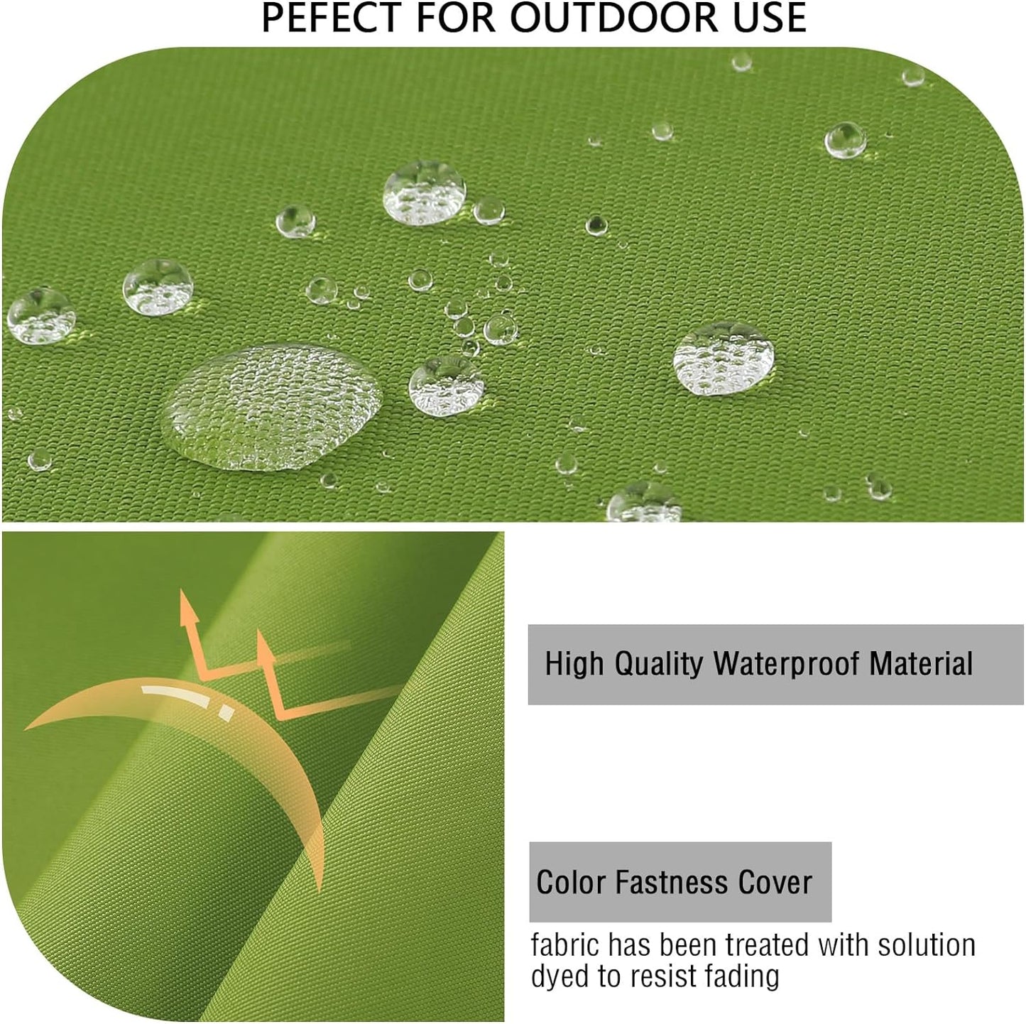 idee-home Outdoor Chair Cushions Set of 2, Waterproof Outdoor Seat Cushions for Patio Furniture, Outside Replacement Chair Pad with Ties for Lawn Deck Porch, 24 x 24 Green