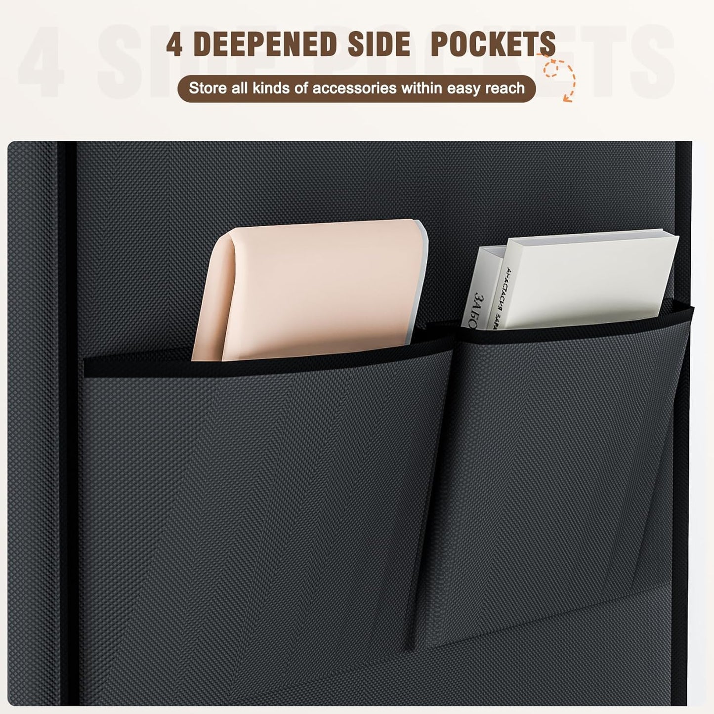 Wardrobe Closet，Portable Closets for Hanging Clothes,Free Standing Clothes Rack with Cover & 3 Hanging rods & 6 Storage Shelves & 2 Side Pockets