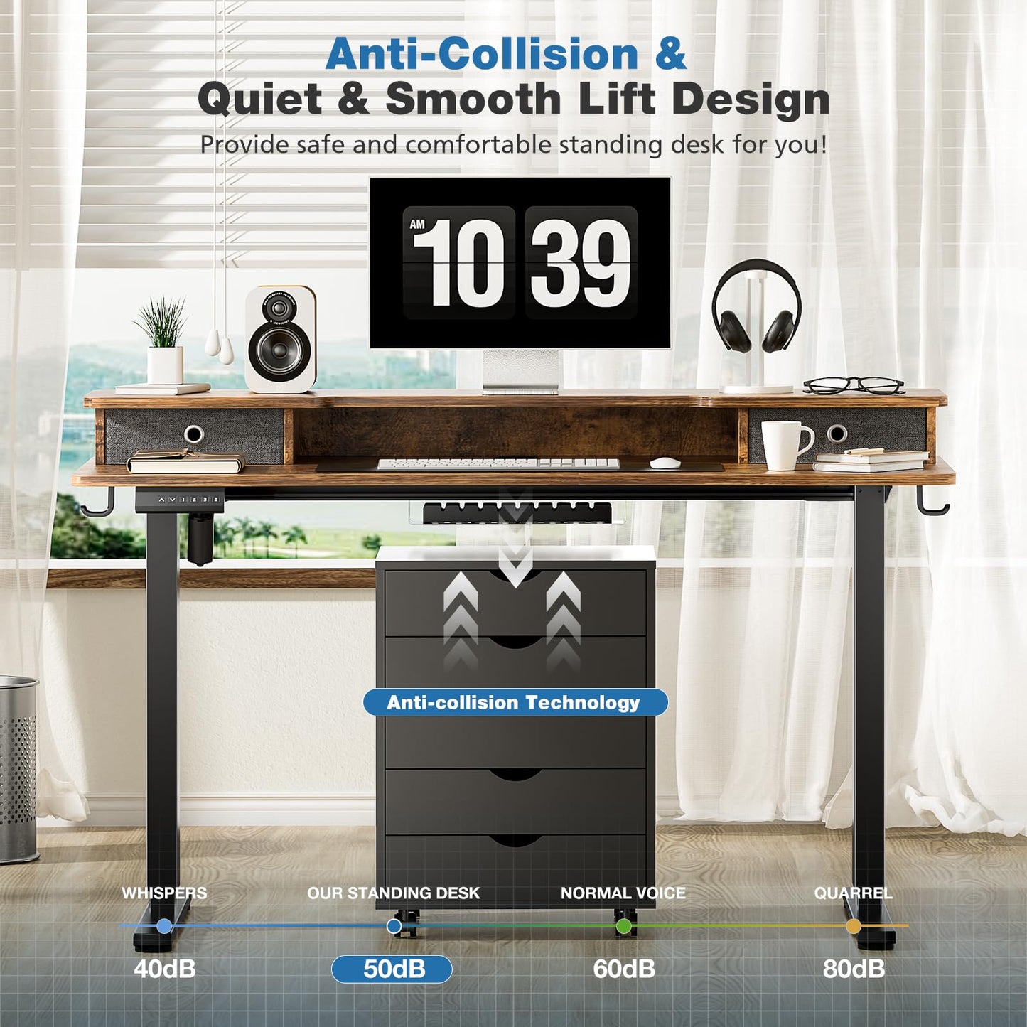 NEW - DUMOS 48 Inch Adjustable Height Computer Workstation