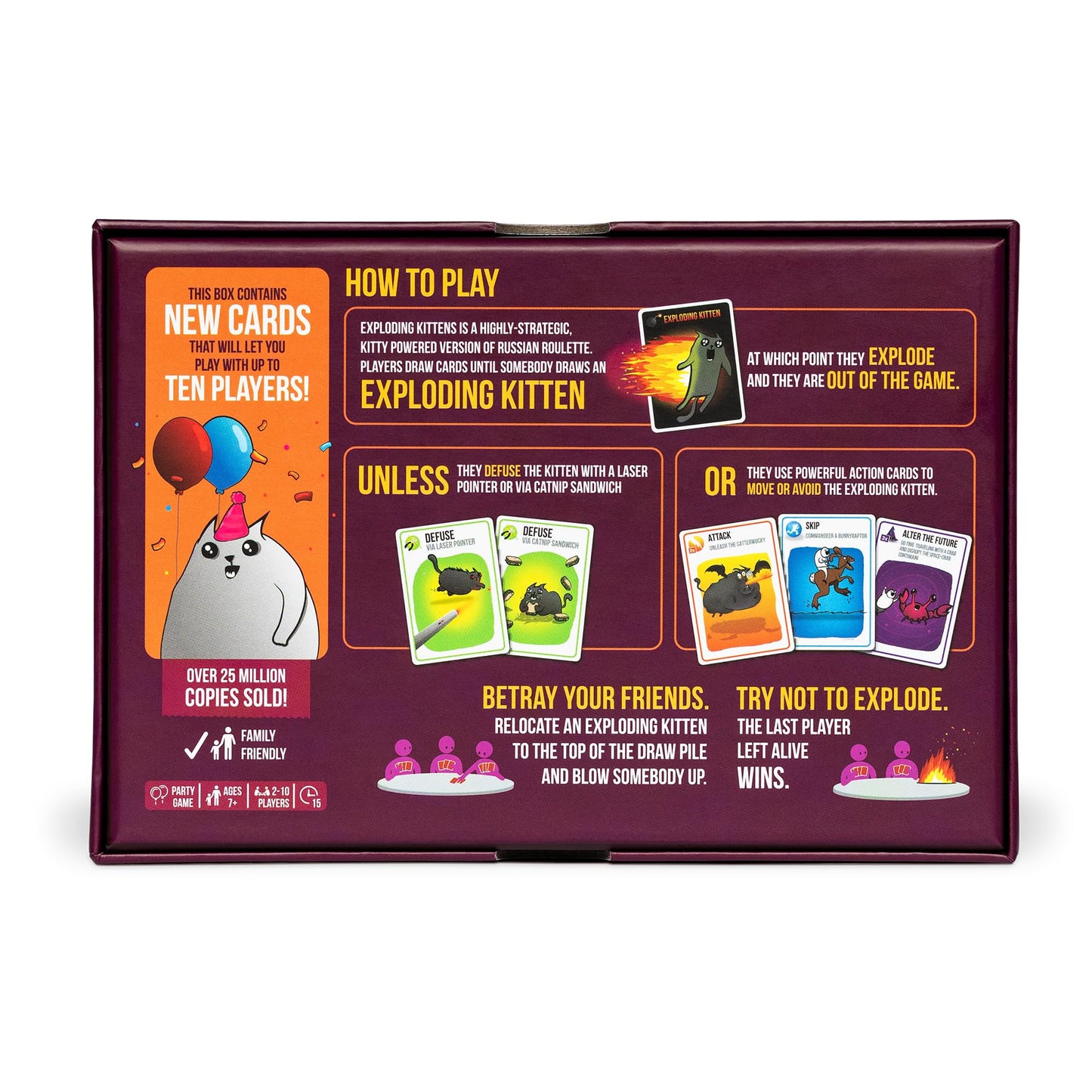 Exploding Kittens Party Pack - 2-10 Players - Ages 7+ - 15 Minutes to Play - Party & Family Card Game for Kids & Adults