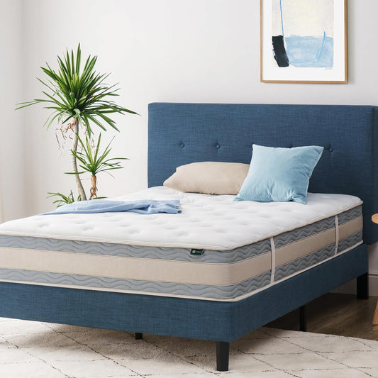 NEW - Zinus 10 Inch FULL Comfort Support Hybrid Mattress Fiberglass Free, Medium Plush, Motion Isolation, Certified Safe Foams & Fabric, Mattress in A Box - Retail $263