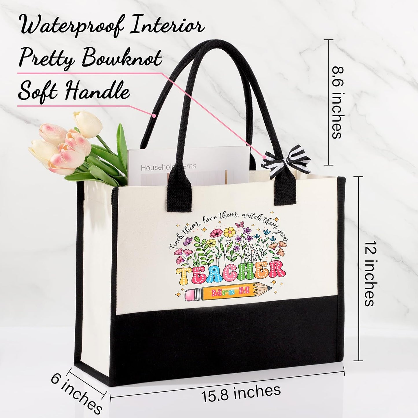 Initial Mrs. K Teacher Appreciation Gifts for Women, Christmas Thanksgiving Thank You Gifts for Teachers Set of 5