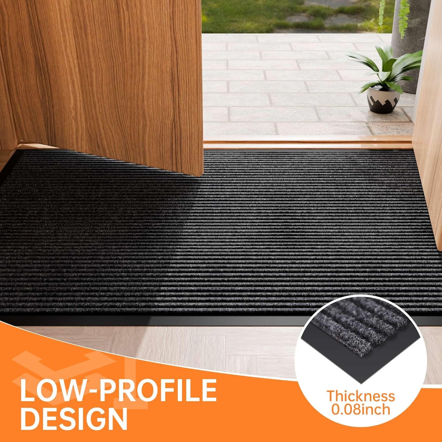 Indoor Outdoor Door Mat, 5’ x 3' Doormat for Entryway, Rubber Backing Non Slip Front Door Mat Outside Entrance, Super Absorbent Commercial Floor Mat for Home Office - Retail $73