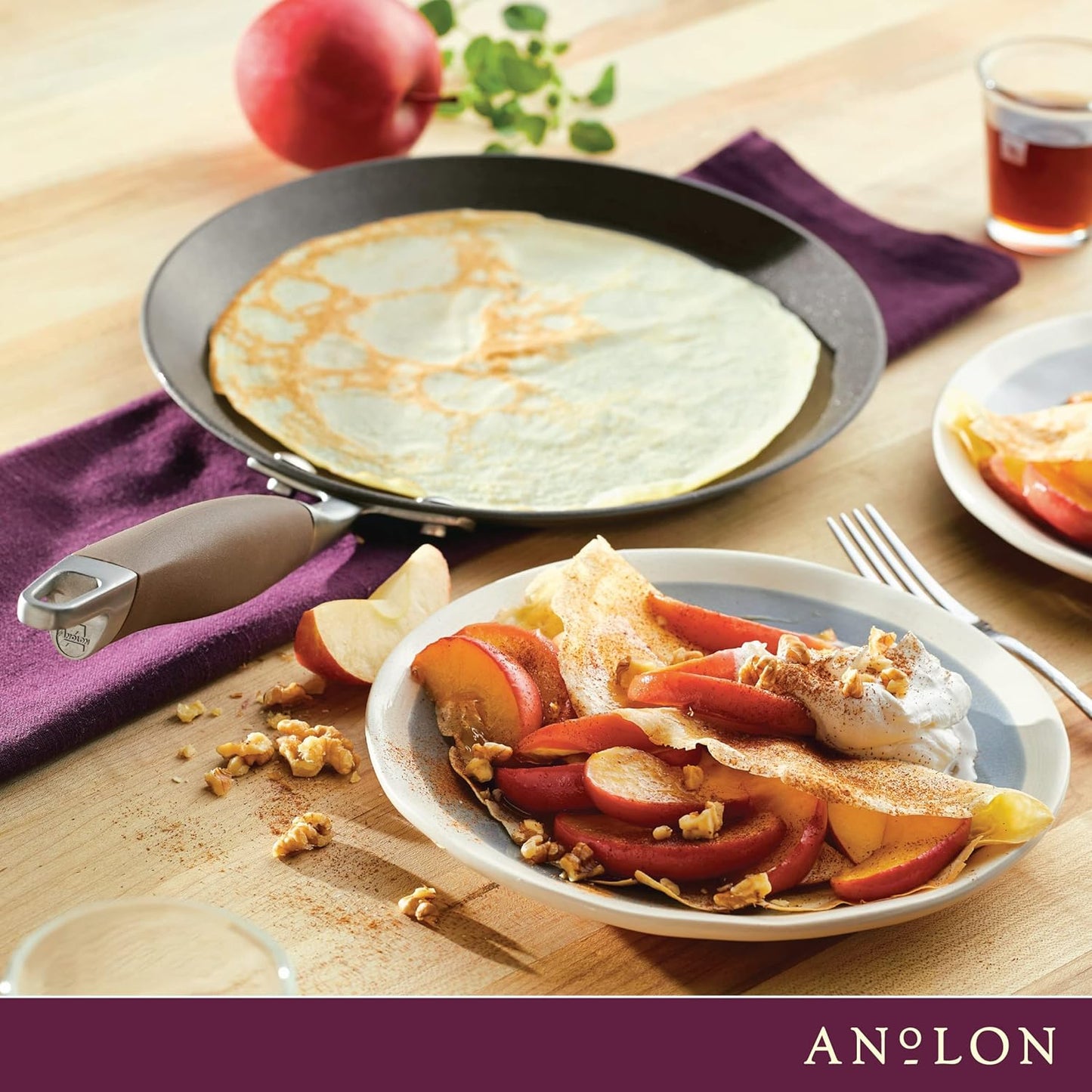 Anolon Advanced Home Hard Anodized Nonstick Crepe Pan, 9.5 Inch, Bronze
