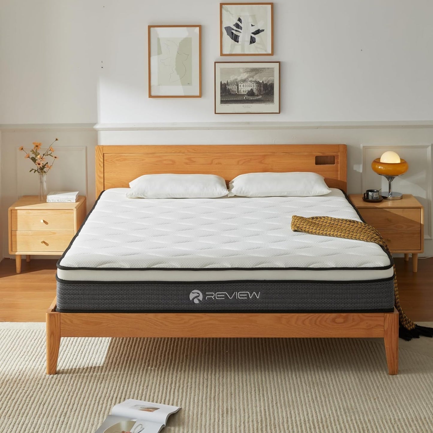 NEW - Review King Mattress, 12 Inch King Size Mattress in a Box,Memory Foam Hybrid Mattress,with Individual Pocket Spring for Motion Isolation & Silent Sleep, Pressure Relief,Medium Firmness. - Retail $272