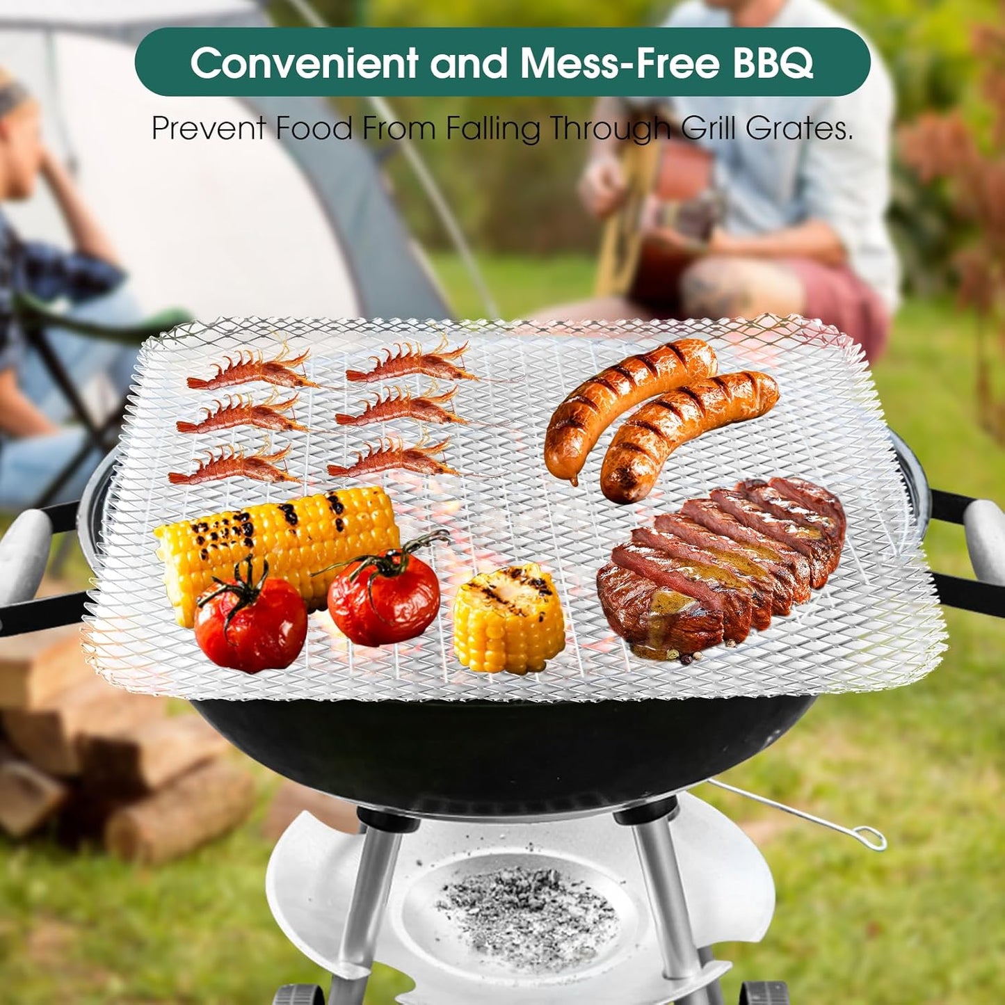 Grill Topper, Grill BBQ Disposable Grill Toppers, 10 Pack Grill Topper for Outdoor Grill Disposable Grilling Liners Prevent Food from Falling Through Grill Grates - 15.3x12 Inch
