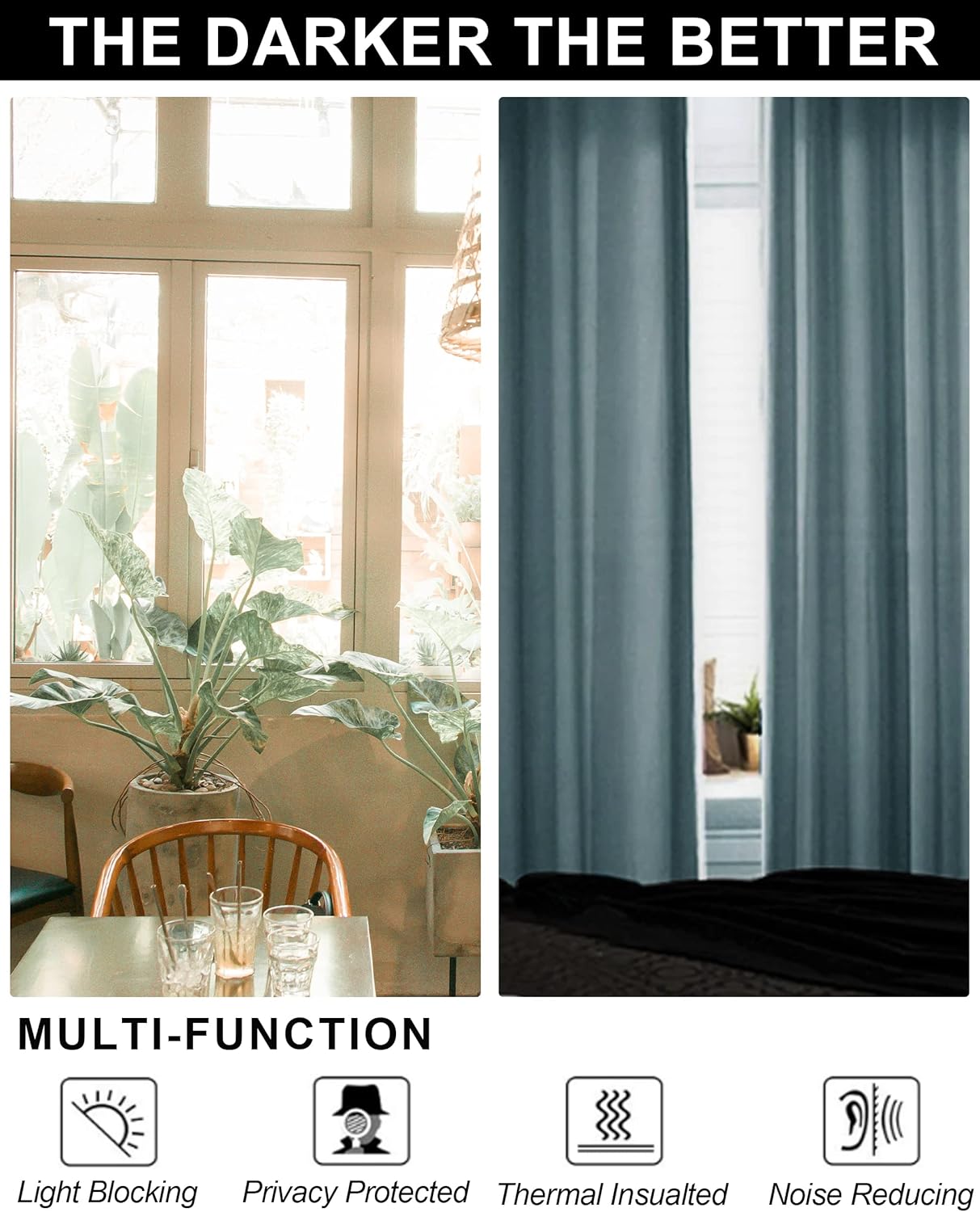 SNITIE Sky Blue 96in Long Velvet Curtains with Grommet, Super Soft Noise Reducing Thick Light Filtering Velvet Drapes for Living Room and Bedroom, Set of 2 Panels, 52 x 96 Inch Long