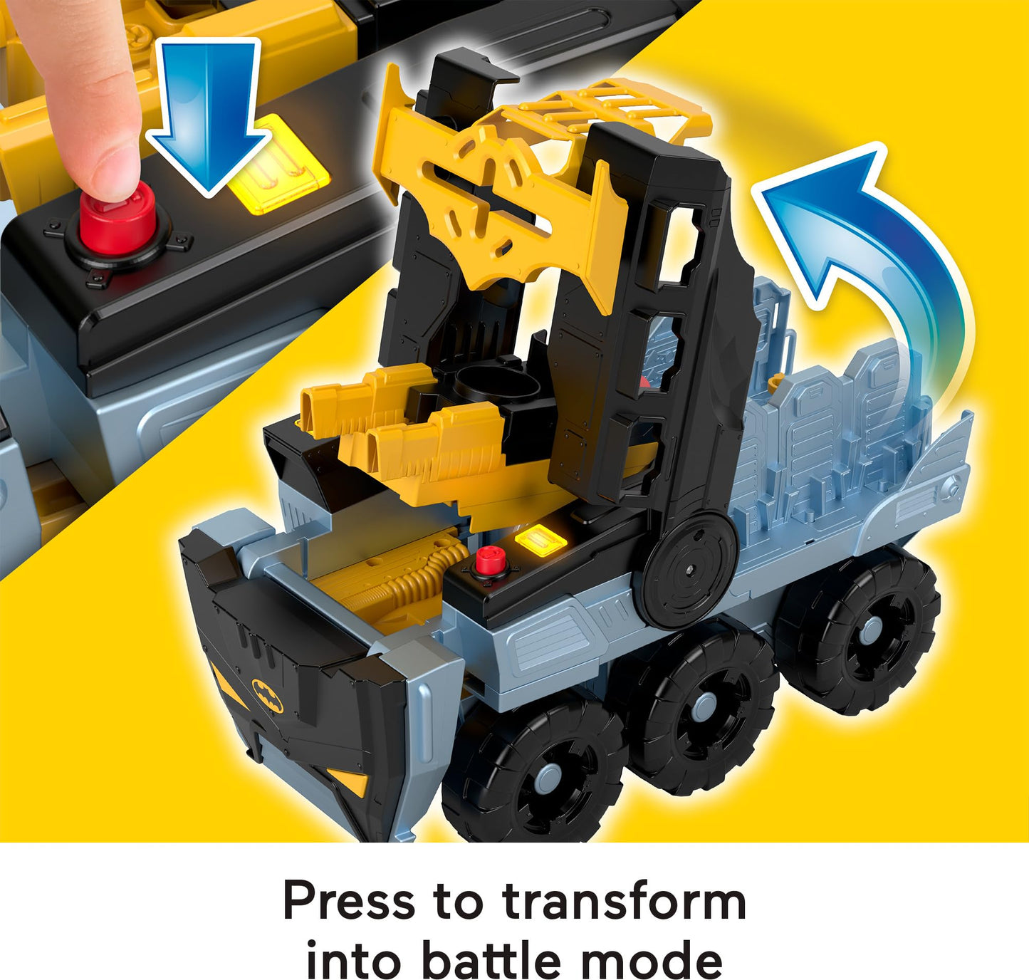 Fisher-Price Imaginext DC Super Friends Batman Toys Transforming Bat-Tank with Lights Sounds Figure & Projectiles for Preschool Kids Ages 3+ Years