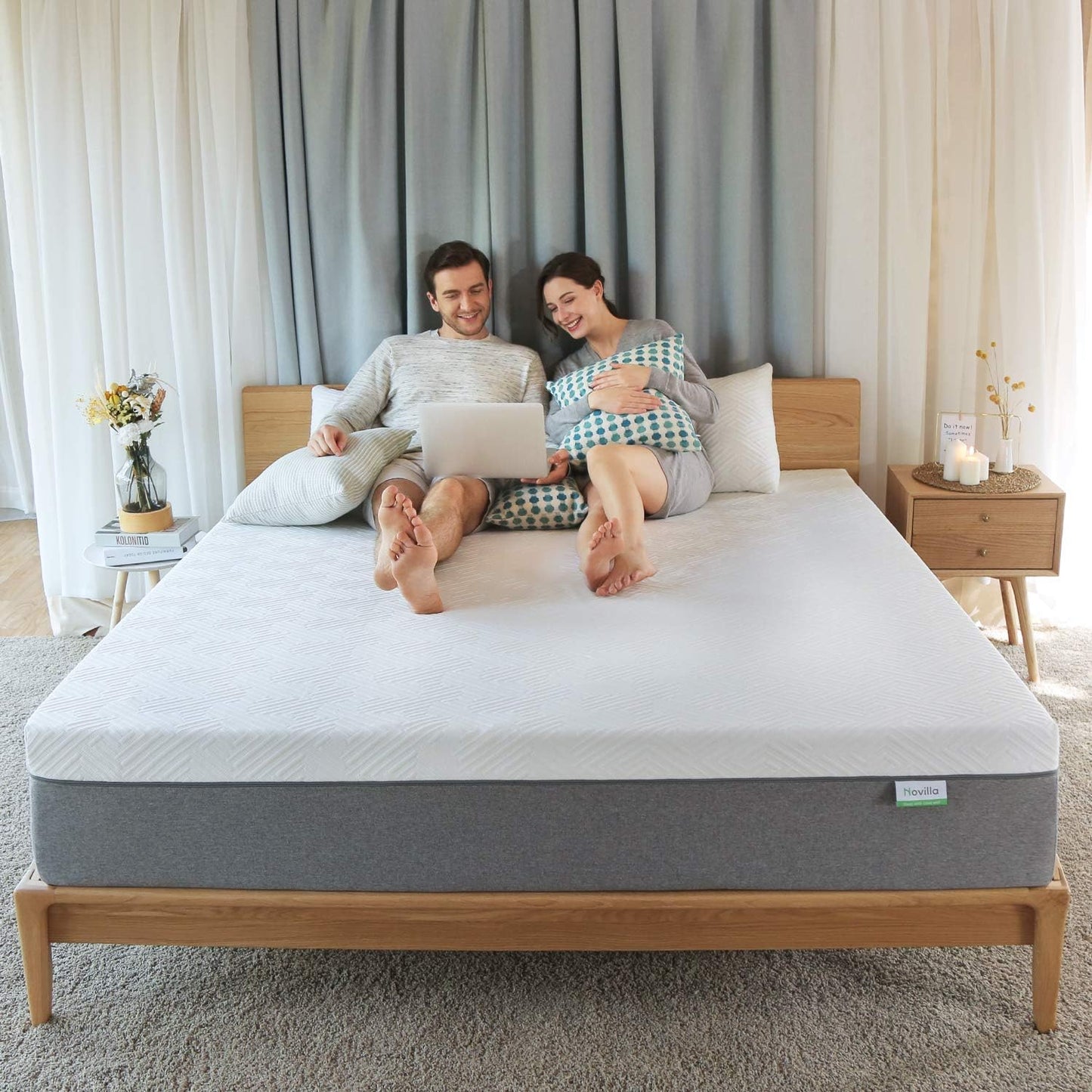 NEW - Novilla Queen Size Mattress, 12 Inch Gel Memory Foam Mattress for Cool Sleep & Pressure Relief, Medium Plush Feel with Motion Isolating, Bliss - Retail $345