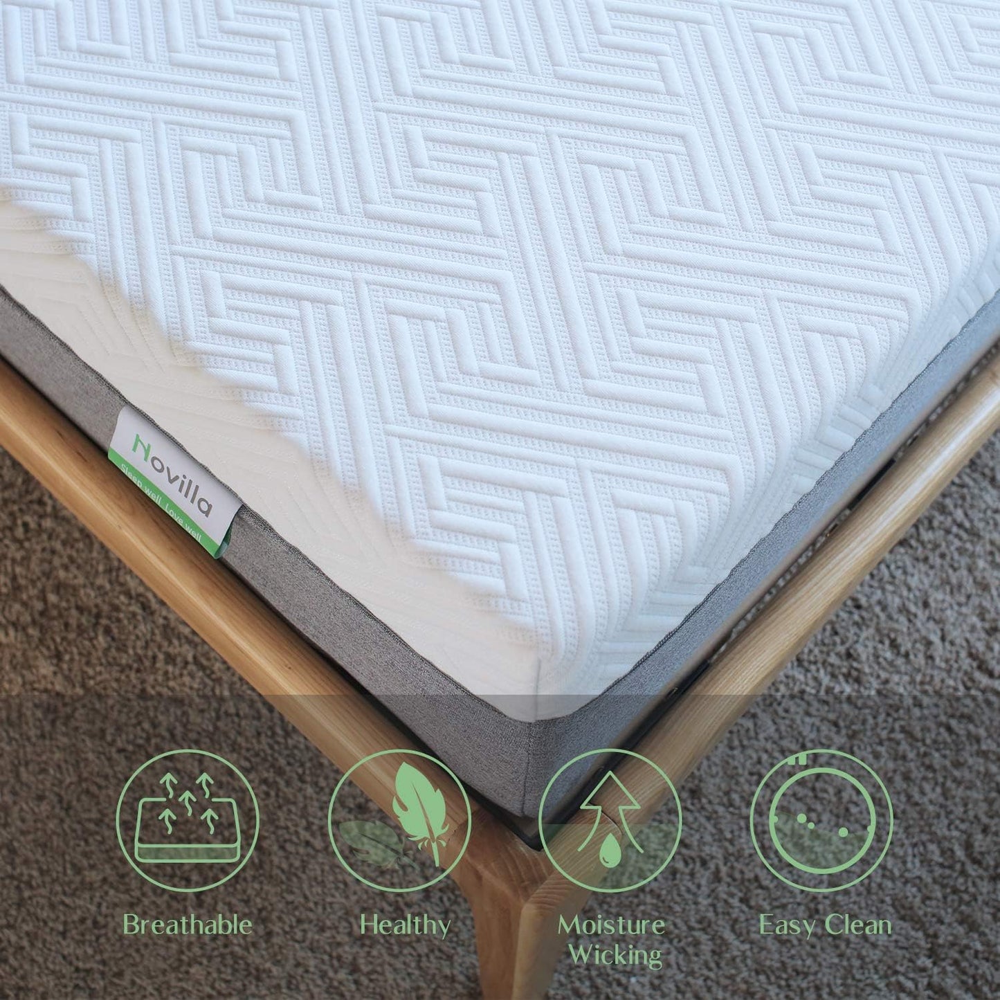 NEW - Novilla 12 Inch KING Mattress, Gel Memory Foam King Mattress for Cool Night & Pressure Relief, Medium Plush Feel with Motion Isolating, Bliss - Retail $369