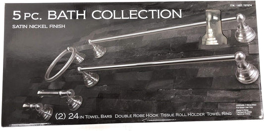 Home Zone 5-piece Bath Set in Satin Nickel Finish