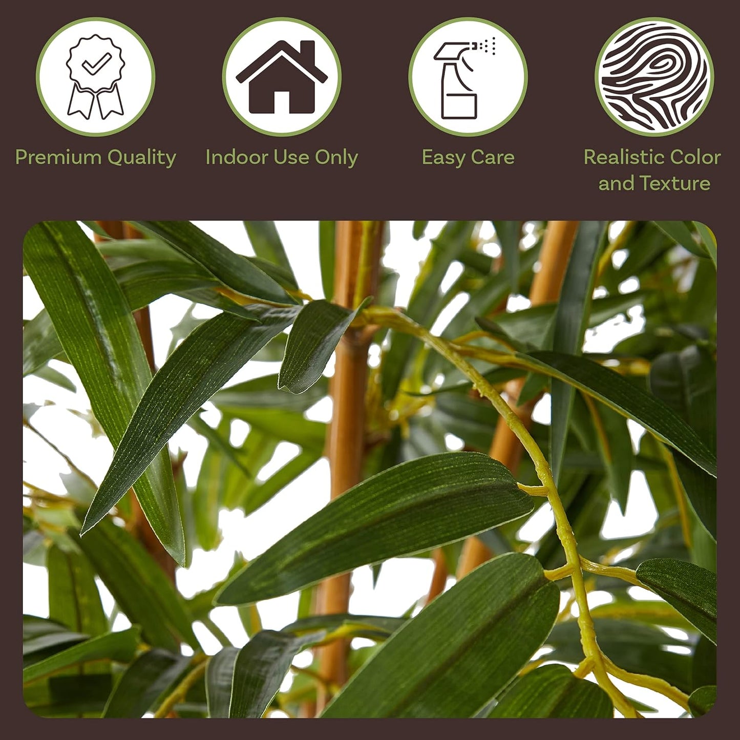 Artificial Bamboo Tree - 6FT Fake Plant with Adjustable Leaves and Pot - Faux Plants Indoor for Home, Restaurant, or Office Décor by Pure Garden - Retail $80