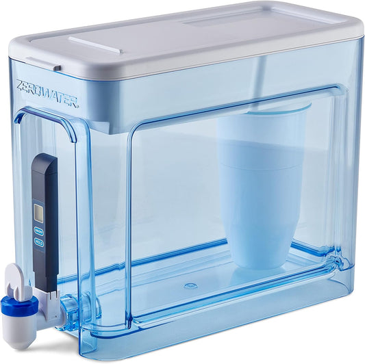 NEW - ZeroWater 32-Cup Ready-Read 5-Stage Water Filter Dispenser with Instant Read Out - 0 TDS for Improved Tap Water Taste - IAPMO Certified to Reduce Lead, Chromium, and PFOA/PFOS
