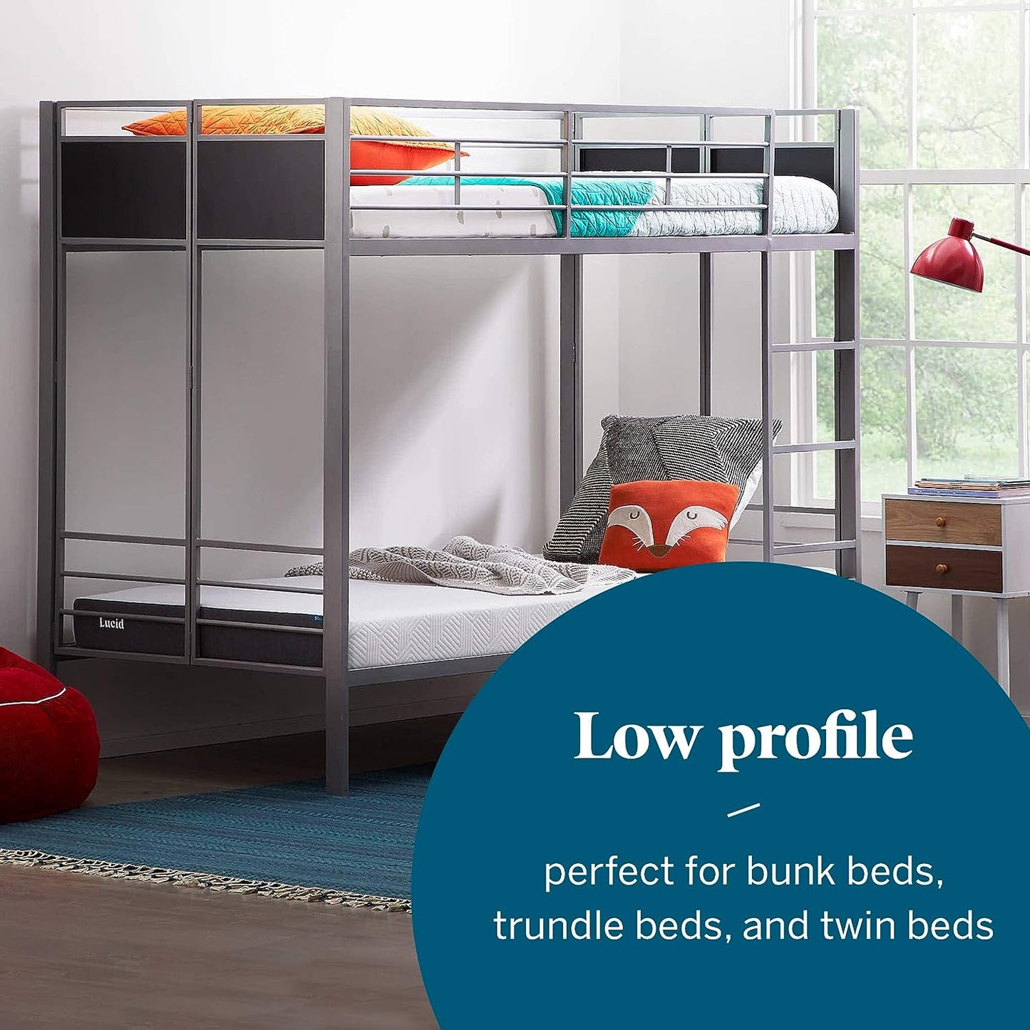 NEW - Lucid 5 Inch TWIN XL Firm Gel Memory Foam Mattress Gel Infusion - Hypoallergenic Bamboo Charcoal - Breathable Cover,White - Retail $118