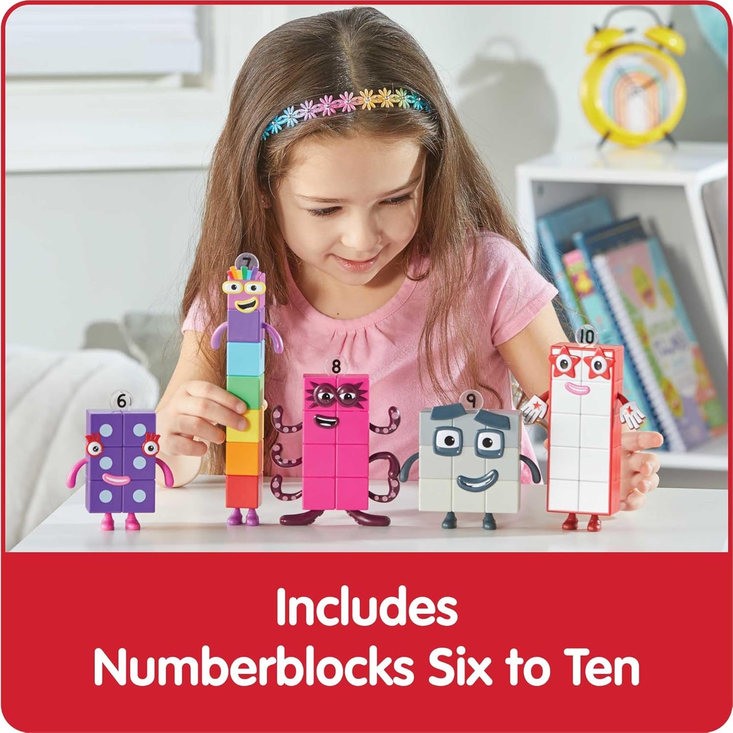 hand2mind Numberblocks Friends Six to Ten, Action Figure Set, Toy Figures & Playsets, Small Figurines for Kids, Counting Blocks, Numbers for Toddlers, Math Toys, Kids Birthday Gifts