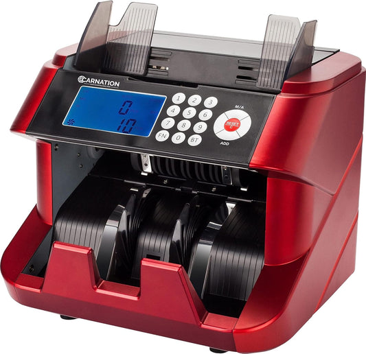CARNATION Bill Cash Money Counter CR180 with UV and MG Counterfeit Detection Super Fast One Year Warranty (CR2300-stickerless) - Retail $99