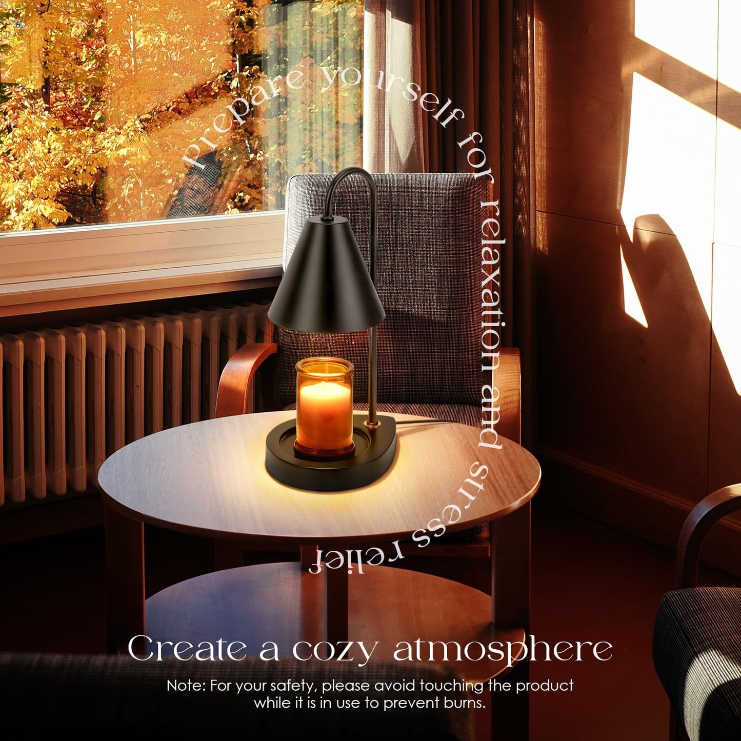 Candle Warmer Lamp - Dimmable Candle Lamp Warmer Electric with 2 Bulbs, Scented Wax Melter Warming Lamps No Smoke, Compatible with Various Candle Jars, Home Decor Gifts, Black Small Bedside Lamp - Retail $14