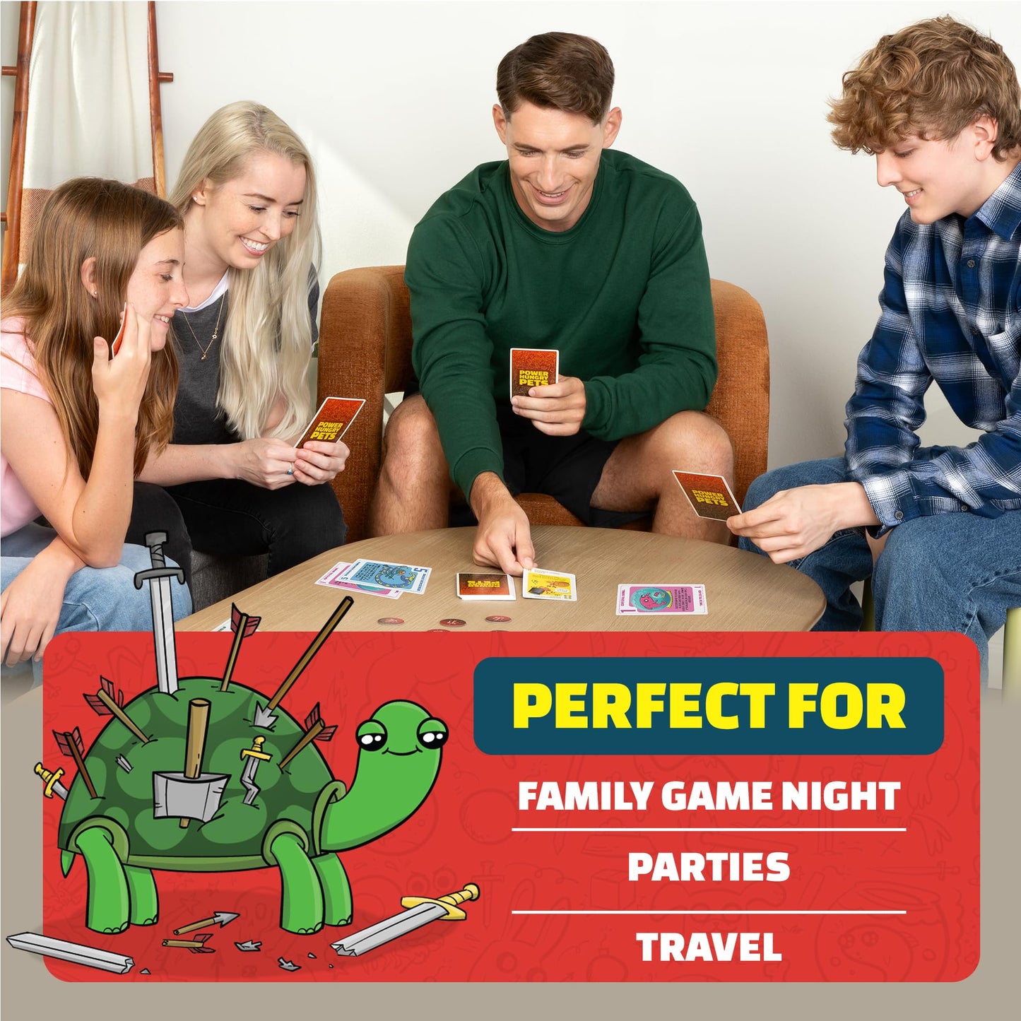 Exploding Kittens Power Hungry Pets 2-6 Players - Ages 7+ - 15 Minutes to Play - Strategic and Simple Card Game - Party Game, Family Game Night, Kid and Adult Card Game