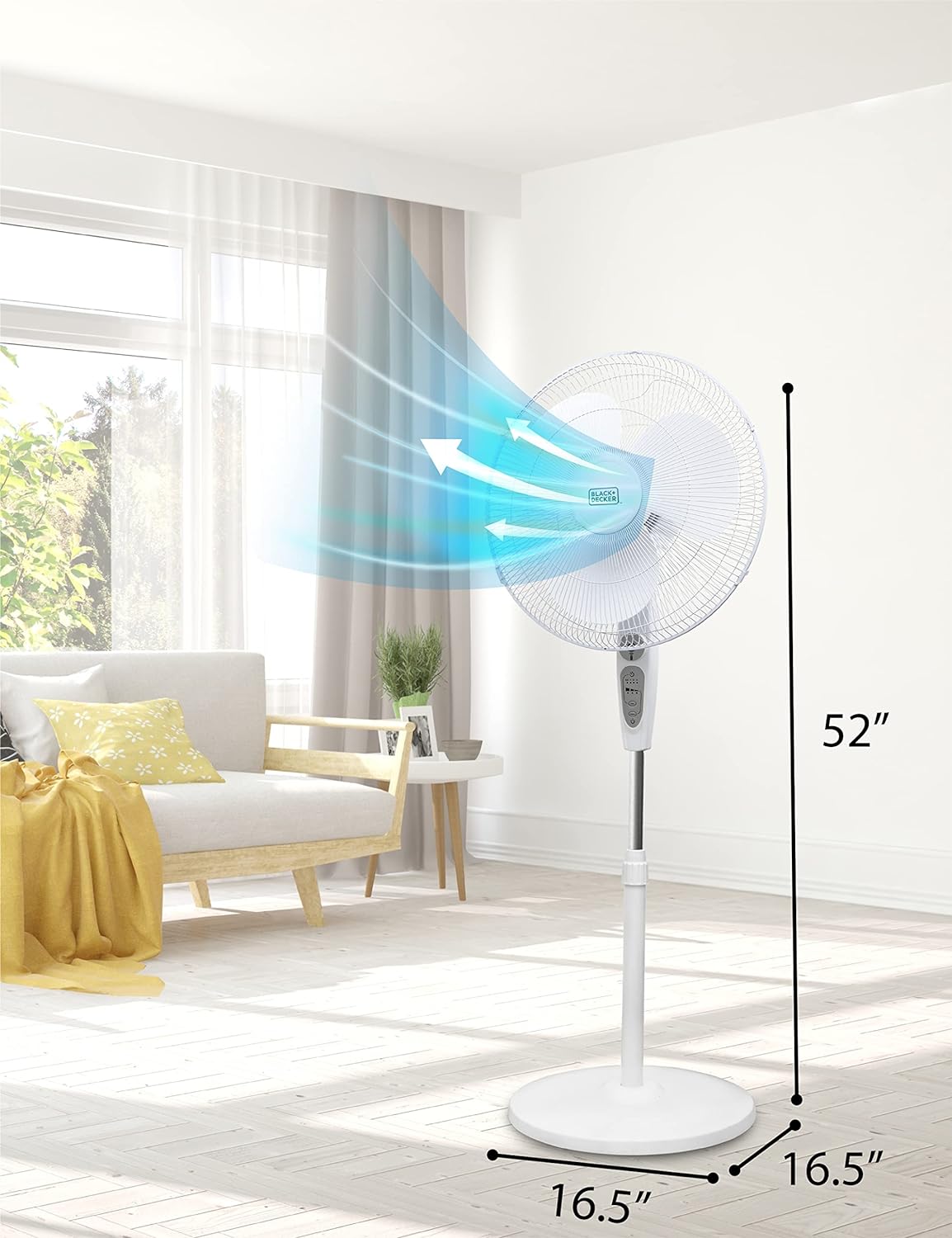 NEW - BLACK+DECKER 18-Inch, Stand Fan with Remote, White - Retail $44