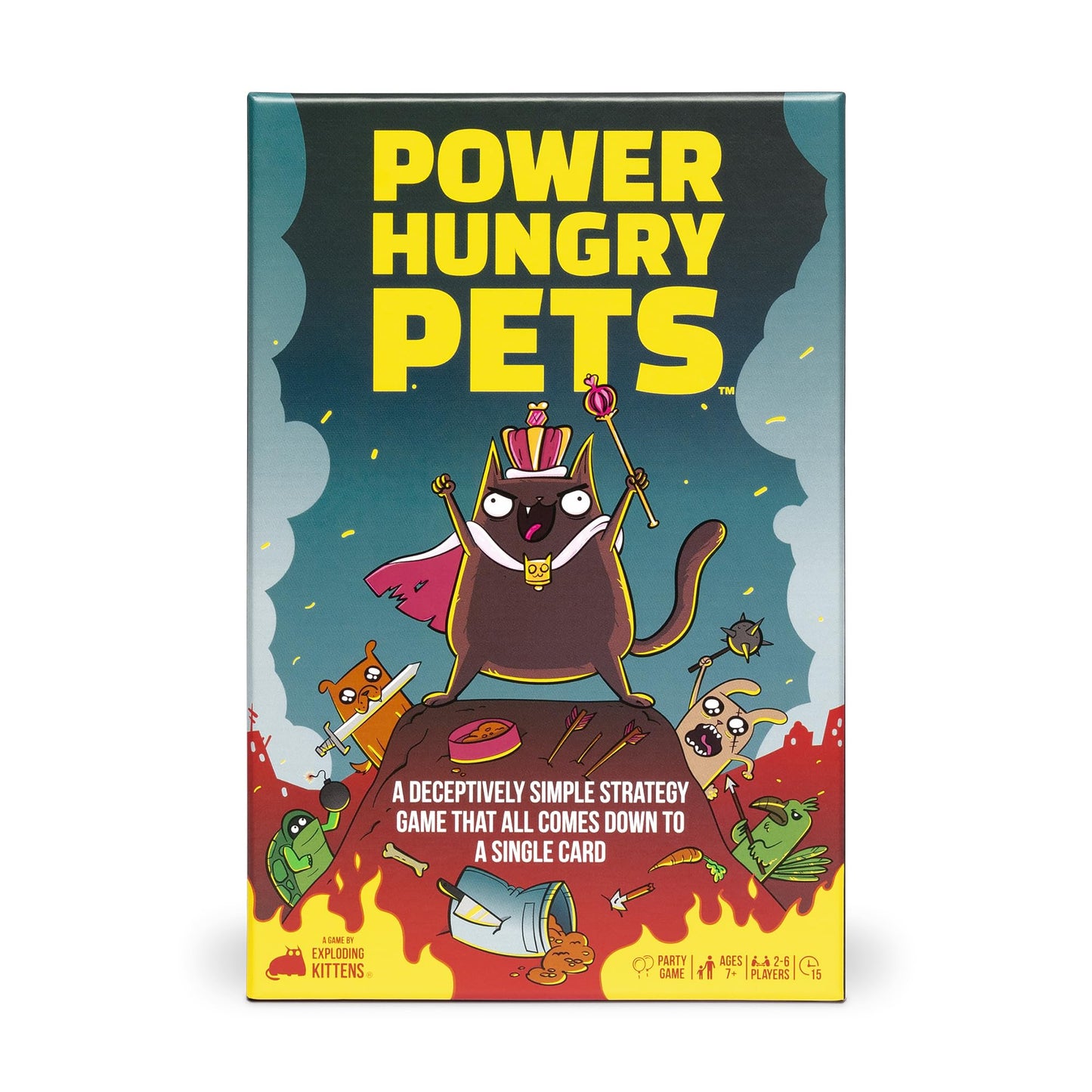 Exploding Kittens Power Hungry Pets 2-6 Players - Ages 7+ - 15 Minutes to Play - Strategic and Simple Card Game - Party Game, Family Game Night, Kid and Adult Card Game